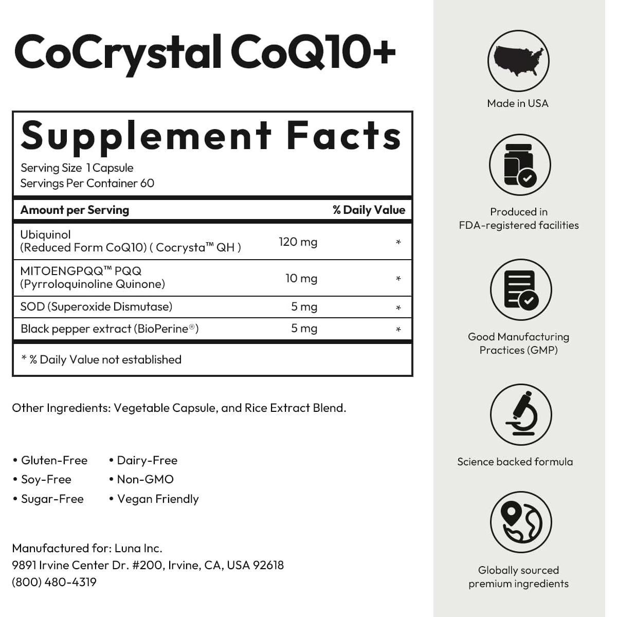 Suplemento BIGVITA CoCrystal CoQ10 120 mg - 60 Cápsulas