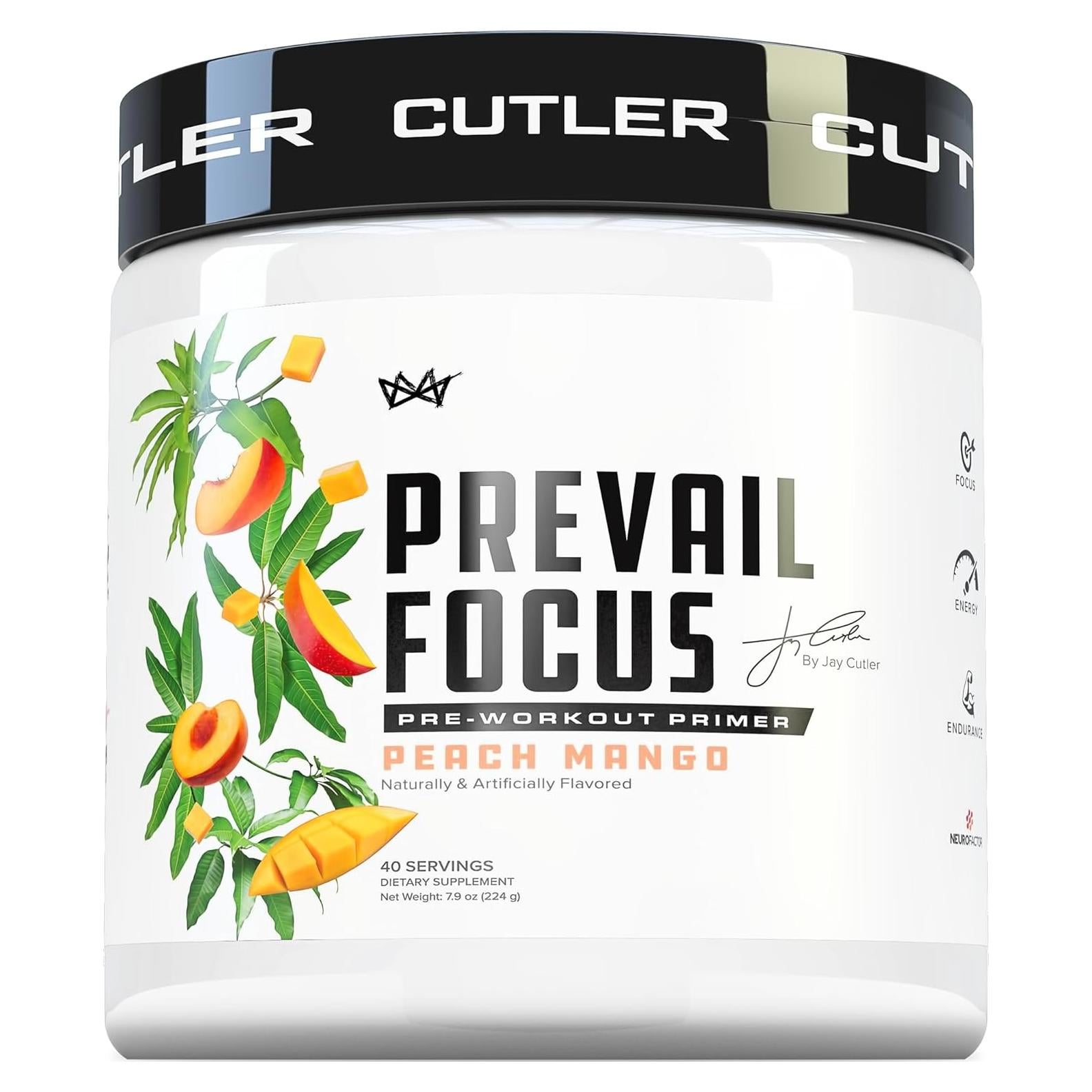 Prevail Pre Workout Cutler Nutrition Durazno Mango 40 Porciones
