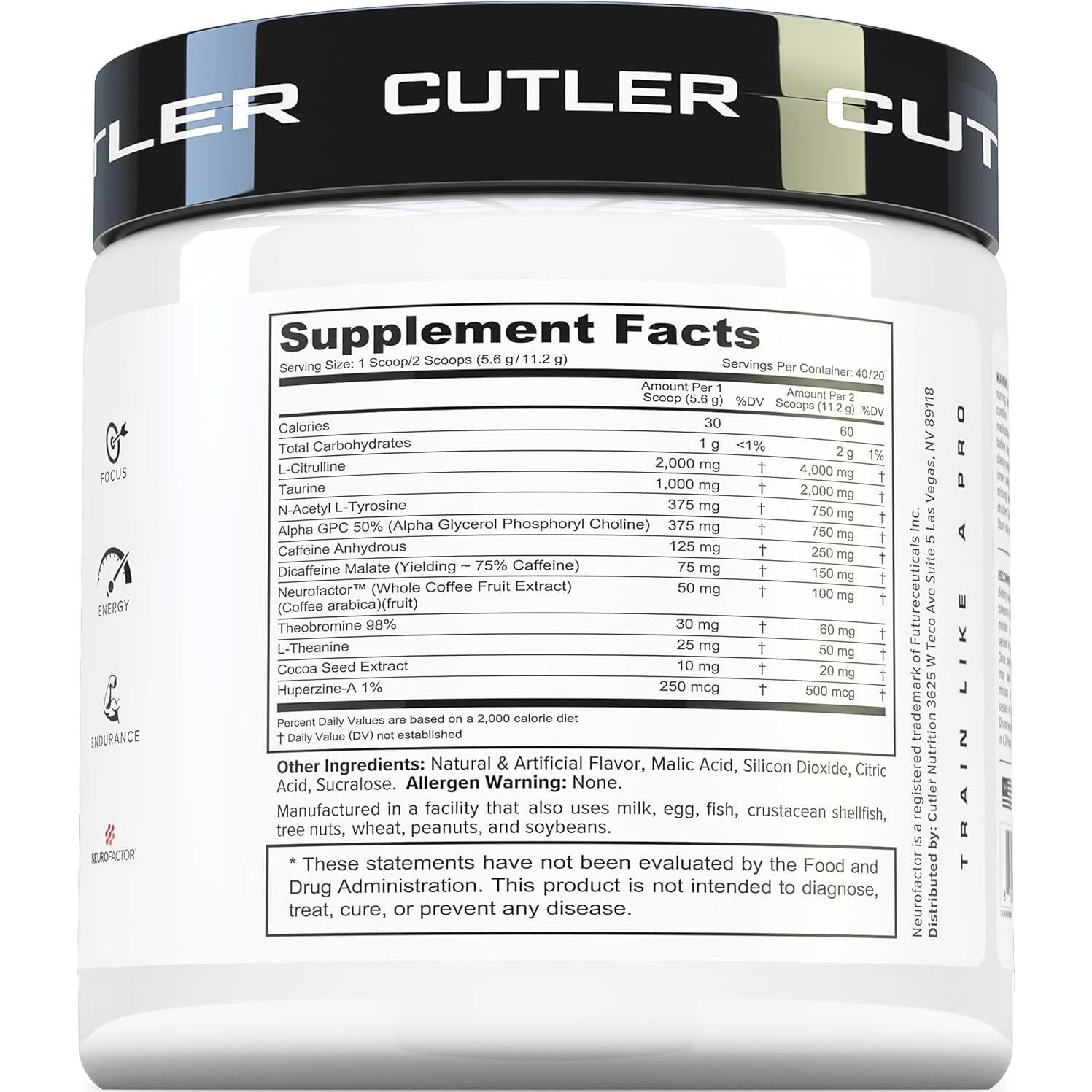 Prevail Pre Workout Cutler Nutrition Durazno Mango 40 Porciones