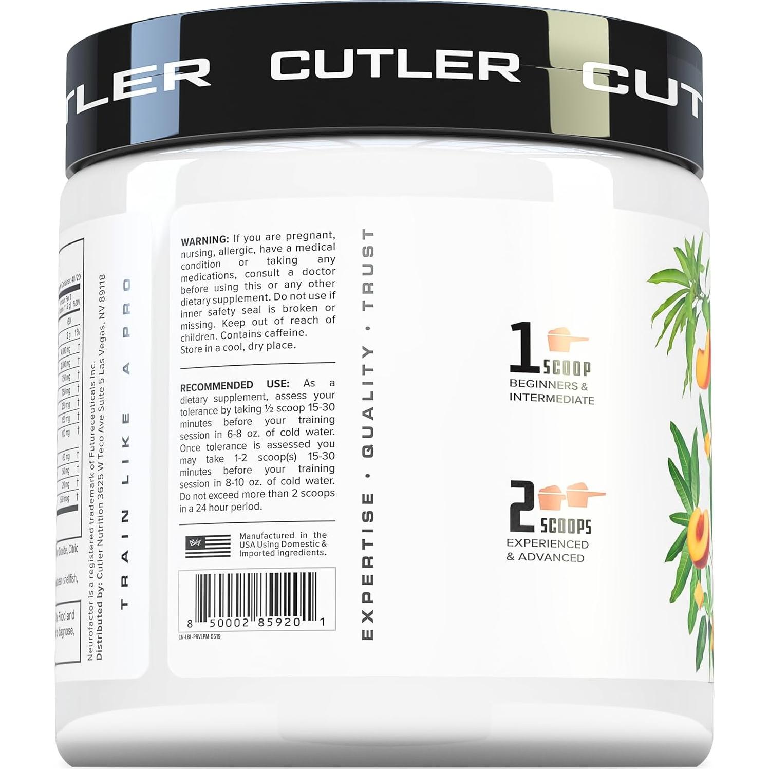 Prevail Pre Workout Cutler Nutrition Durazno Mango 40 Porciones