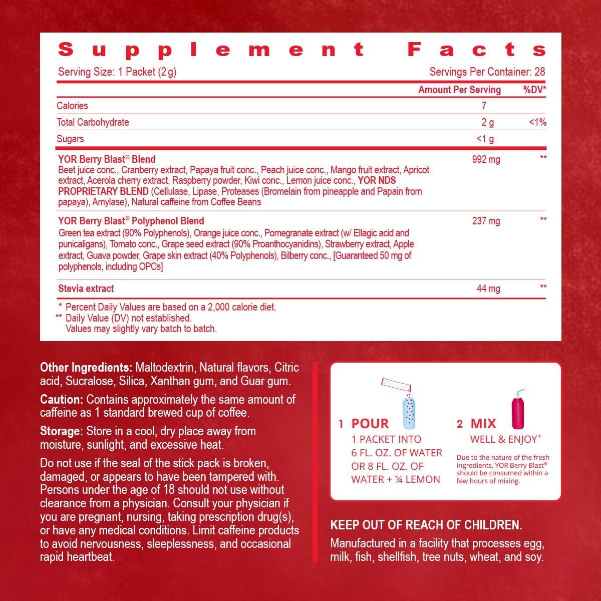 YOR Explosión de Bayas 6-en-1 Energía Natural 95g