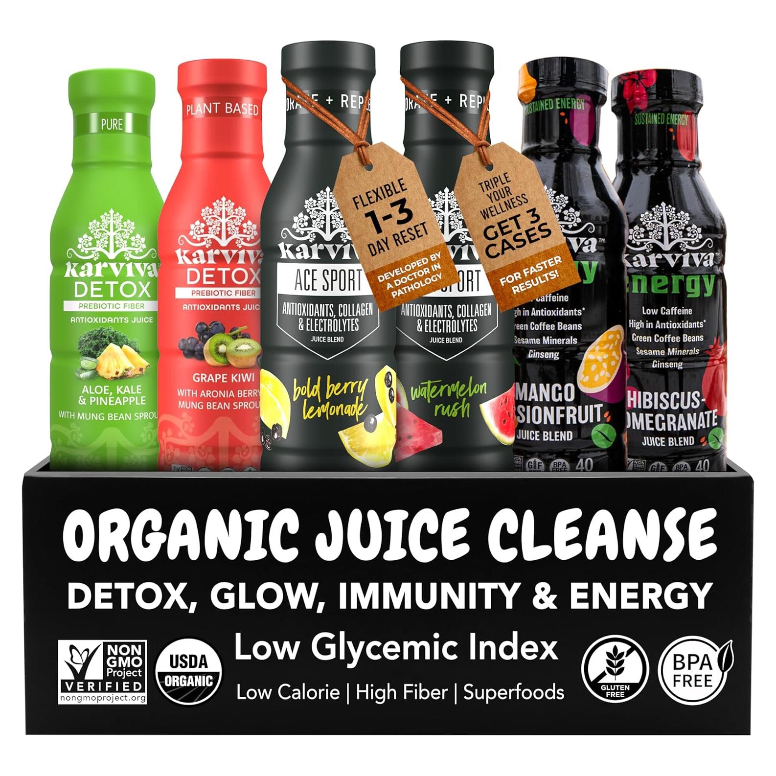 Paquete de Jugo Detox Karviva 6 Botellas 355 ml Orgánico