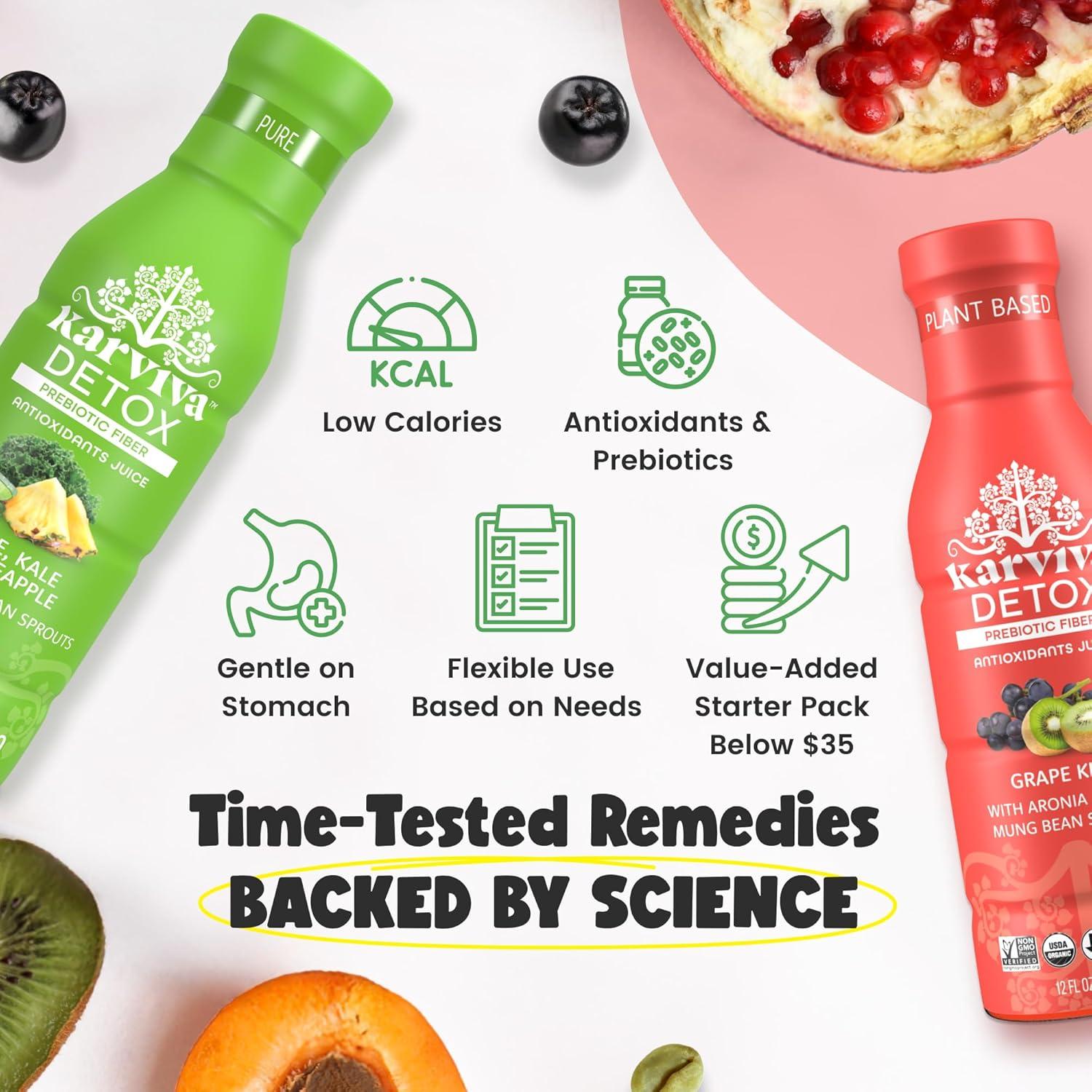 Paquete de Jugo Detox Karviva 6 Botellas 355 ml Orgánico