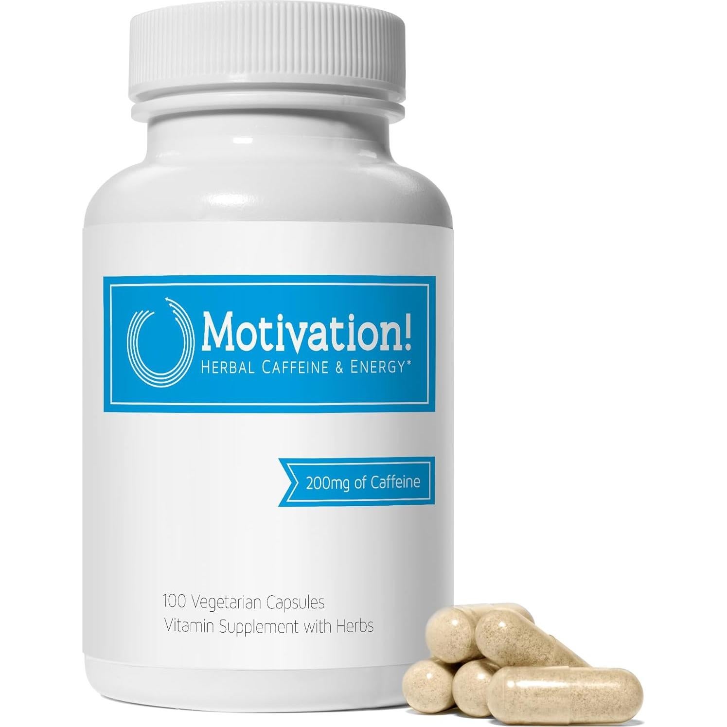 Cápsulas de Energía Herbal Natural 200mg Guaraná - 100 Conteo