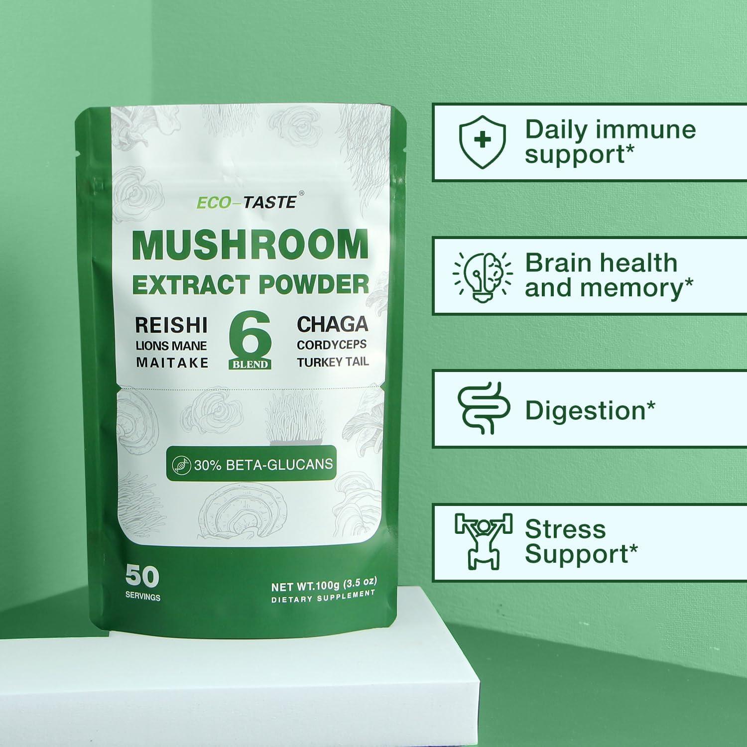 Polvo de Champiñón ECO-TASTE 100g - Beta-D-Glucano 30%