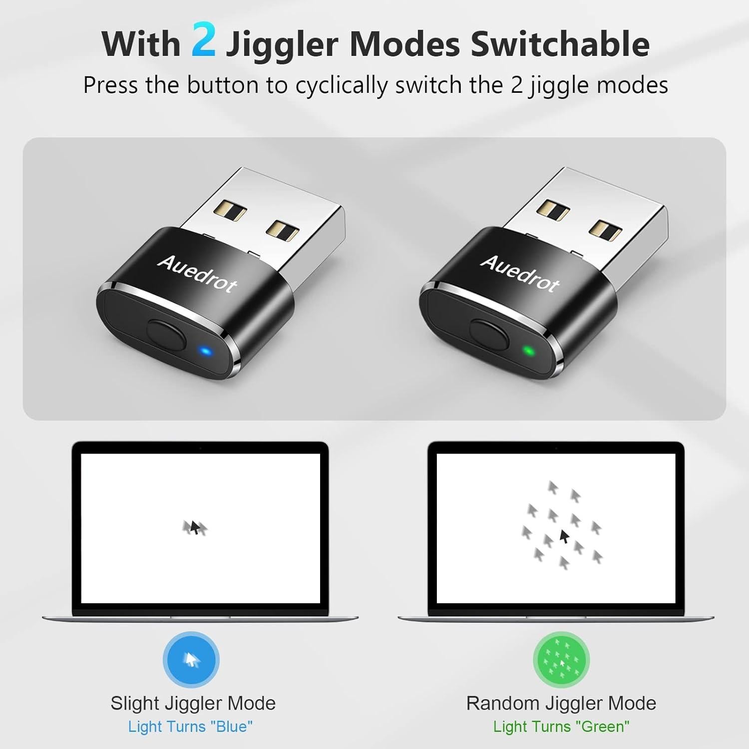Mouse Jiggler AUEDROT USB Indetectable 2 Modos Negro
