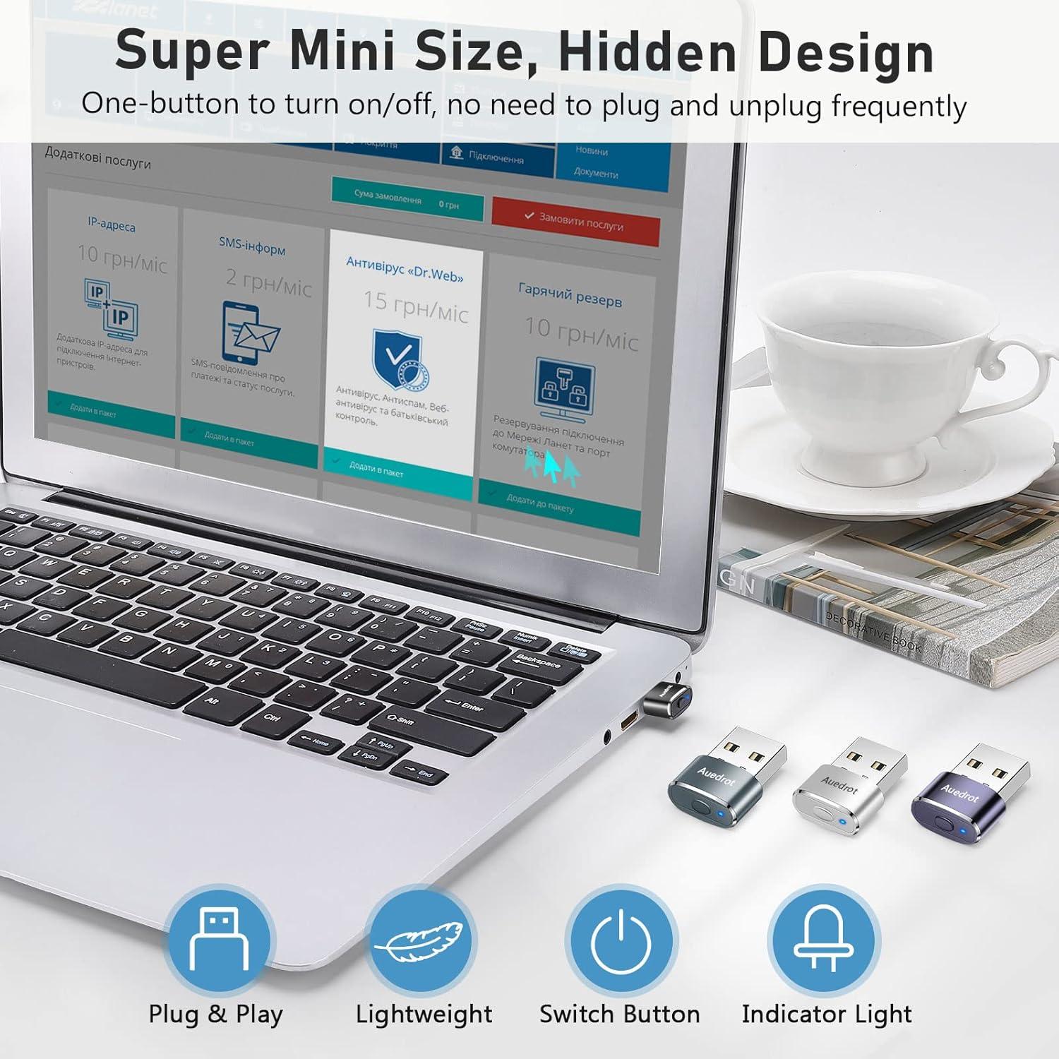 Mouse Jiggler AUEDROT USB Indetectable 2 Modos Negro