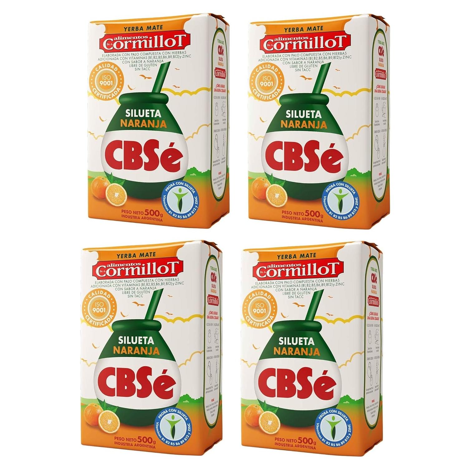 Yerba Mate CBSe Silueta Naranja Dr. Cormillot 500g - 4 Pack