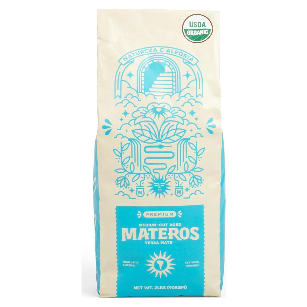 Yerba Mate Orgánica Hoja Suelta Materos 0.91 KG Sin Humo