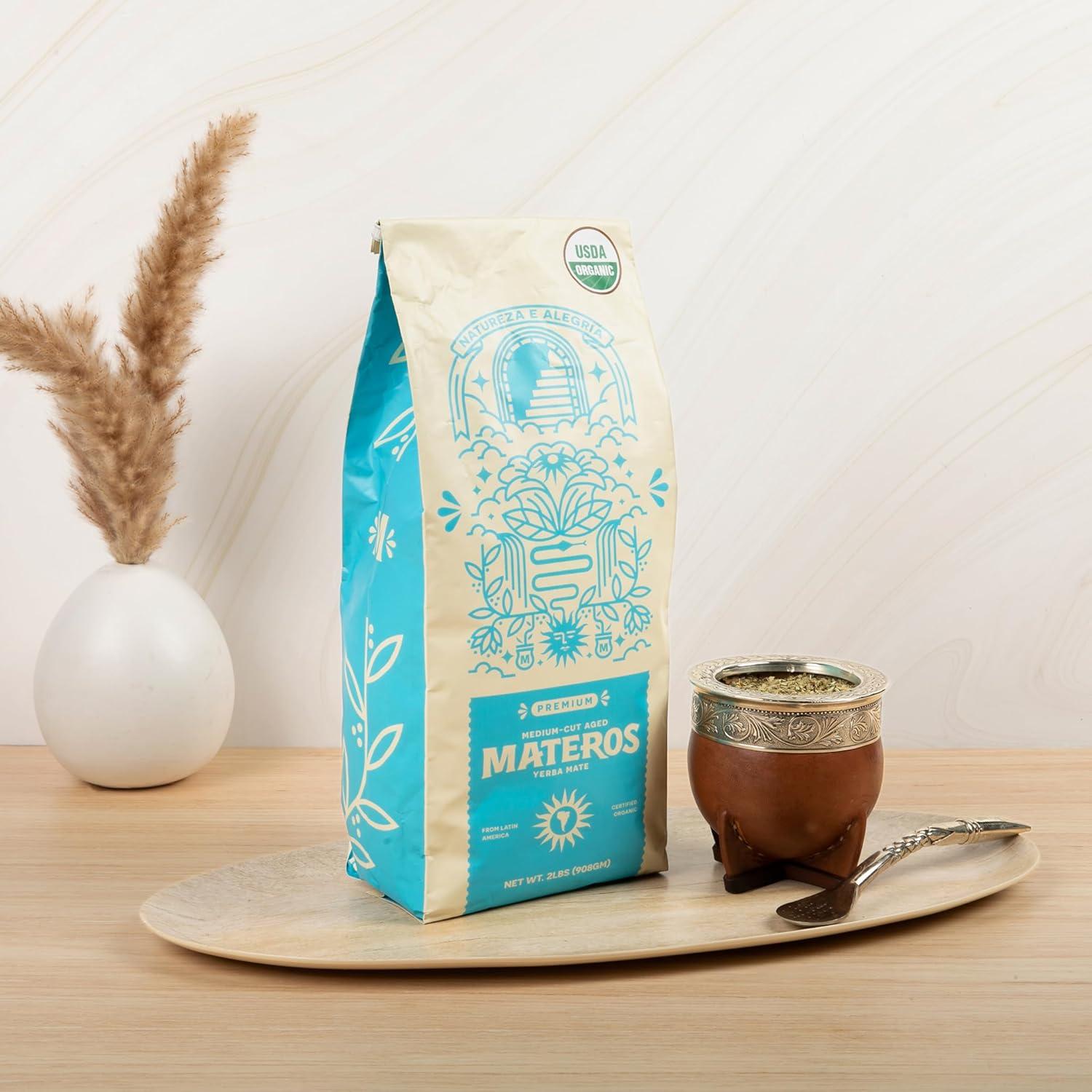 Yerba Mate Orgánica Hoja Suelta Materos 0.91 KG Sin Humo