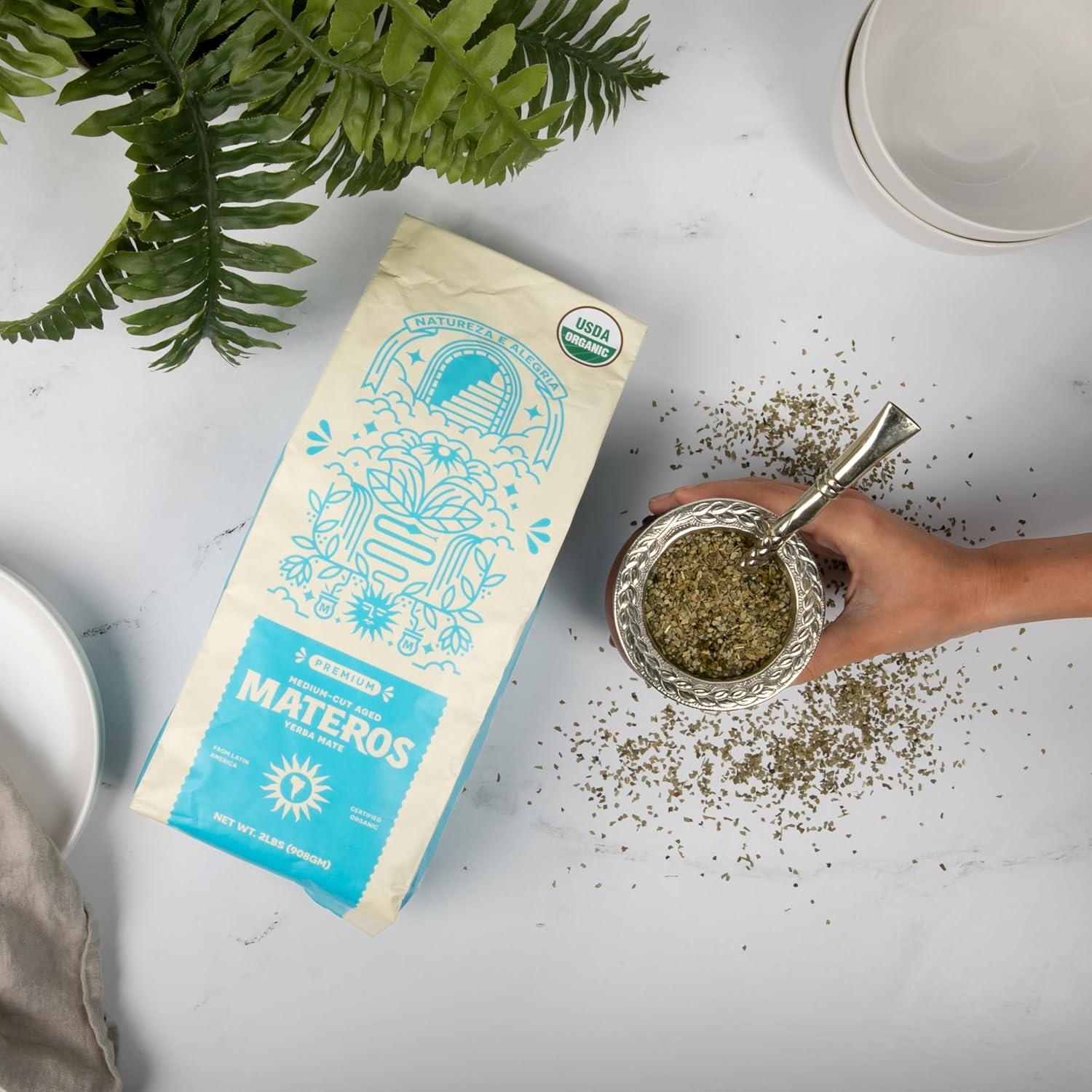 Yerba Mate Orgánica Hoja Suelta Materos 0.91 KG Sin Humo