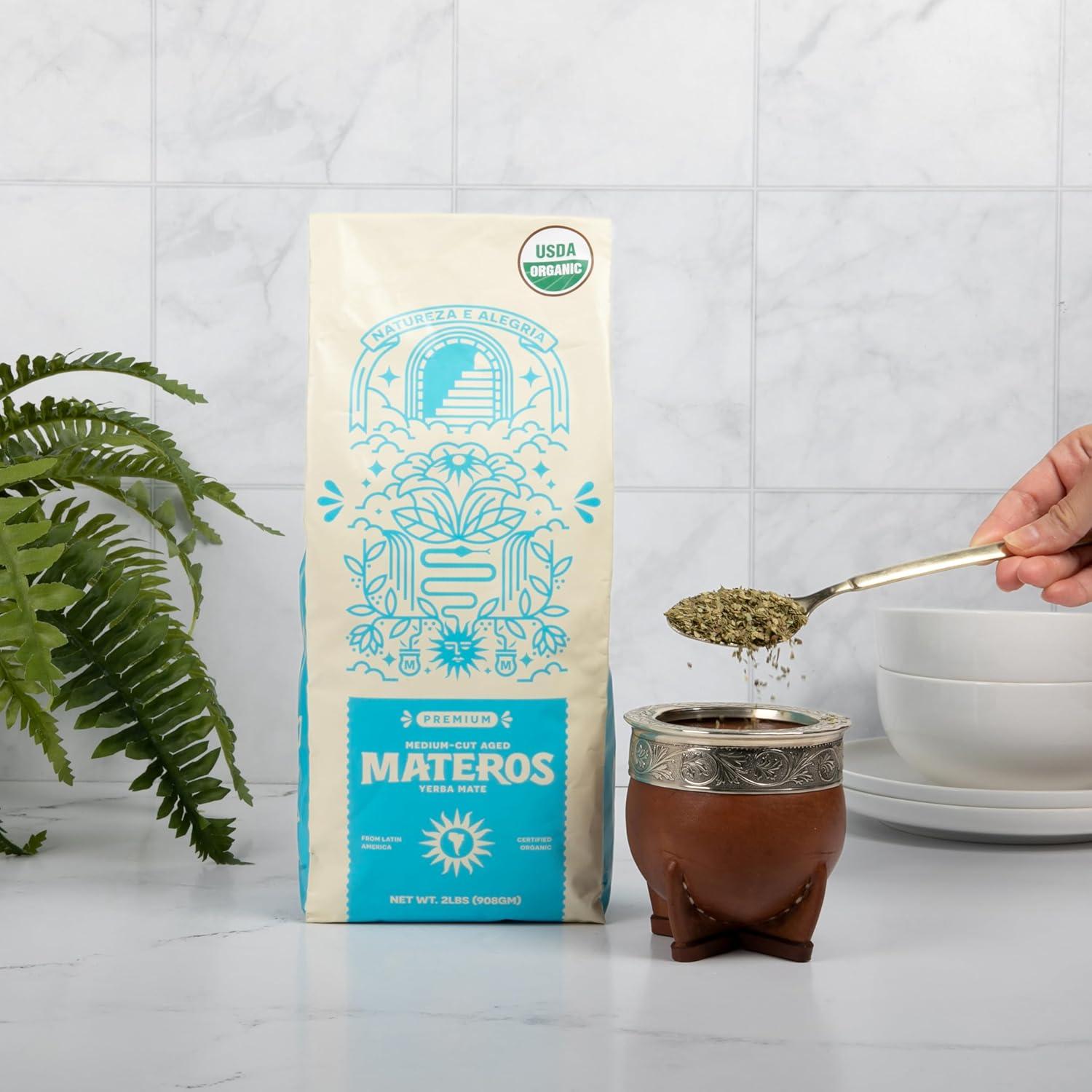 Yerba Mate Orgánica Hoja Suelta Materos 0.91 KG Sin Humo