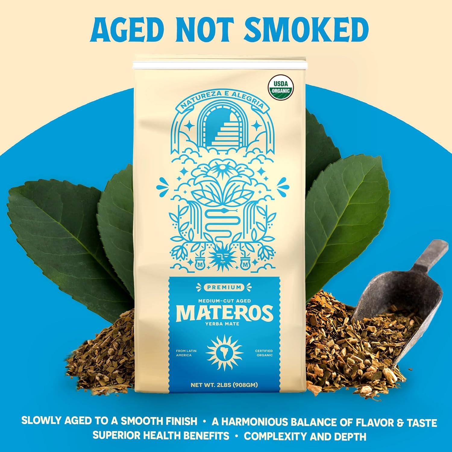 Yerba Mate Orgánica Hoja Suelta Materos 0.91 KG Sin Humo