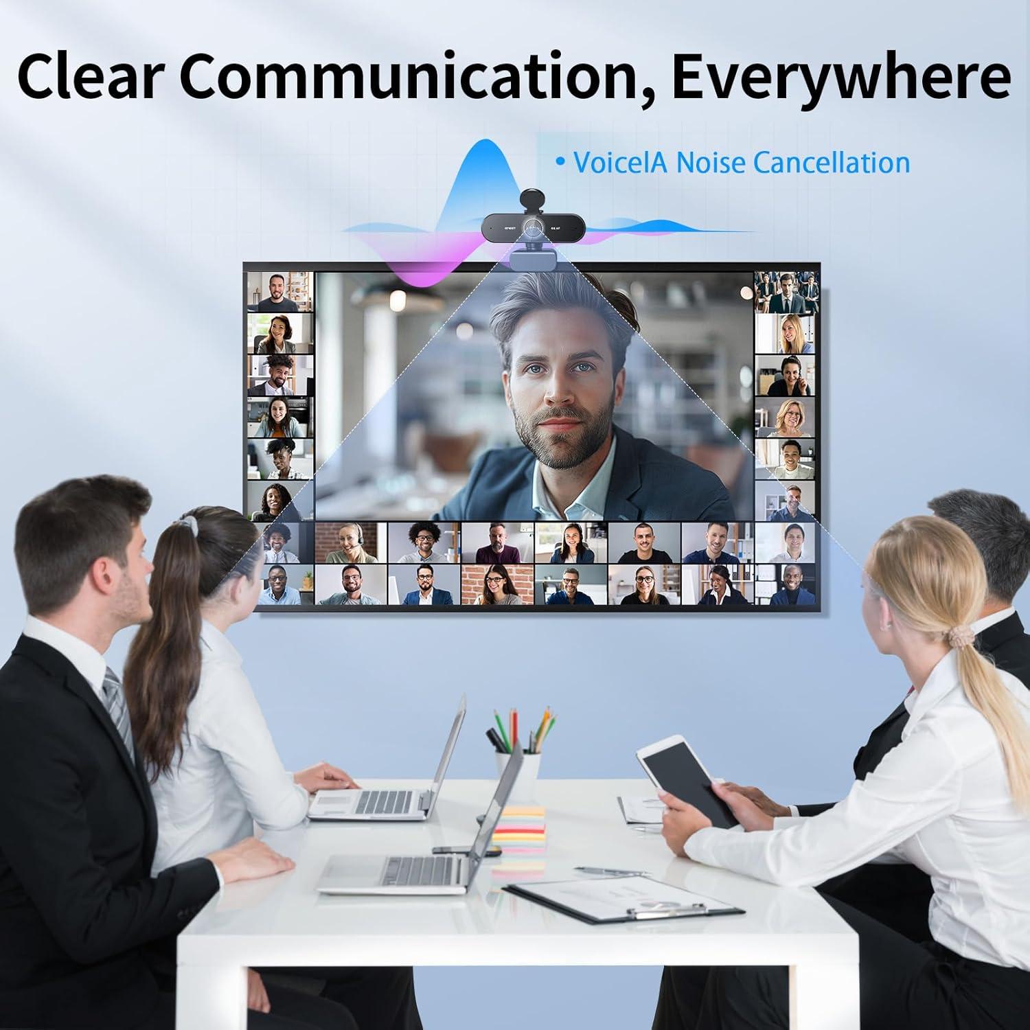 Webcam EMEET NOVA 4K - Autofoco, Duales Micrófonos, USB-A