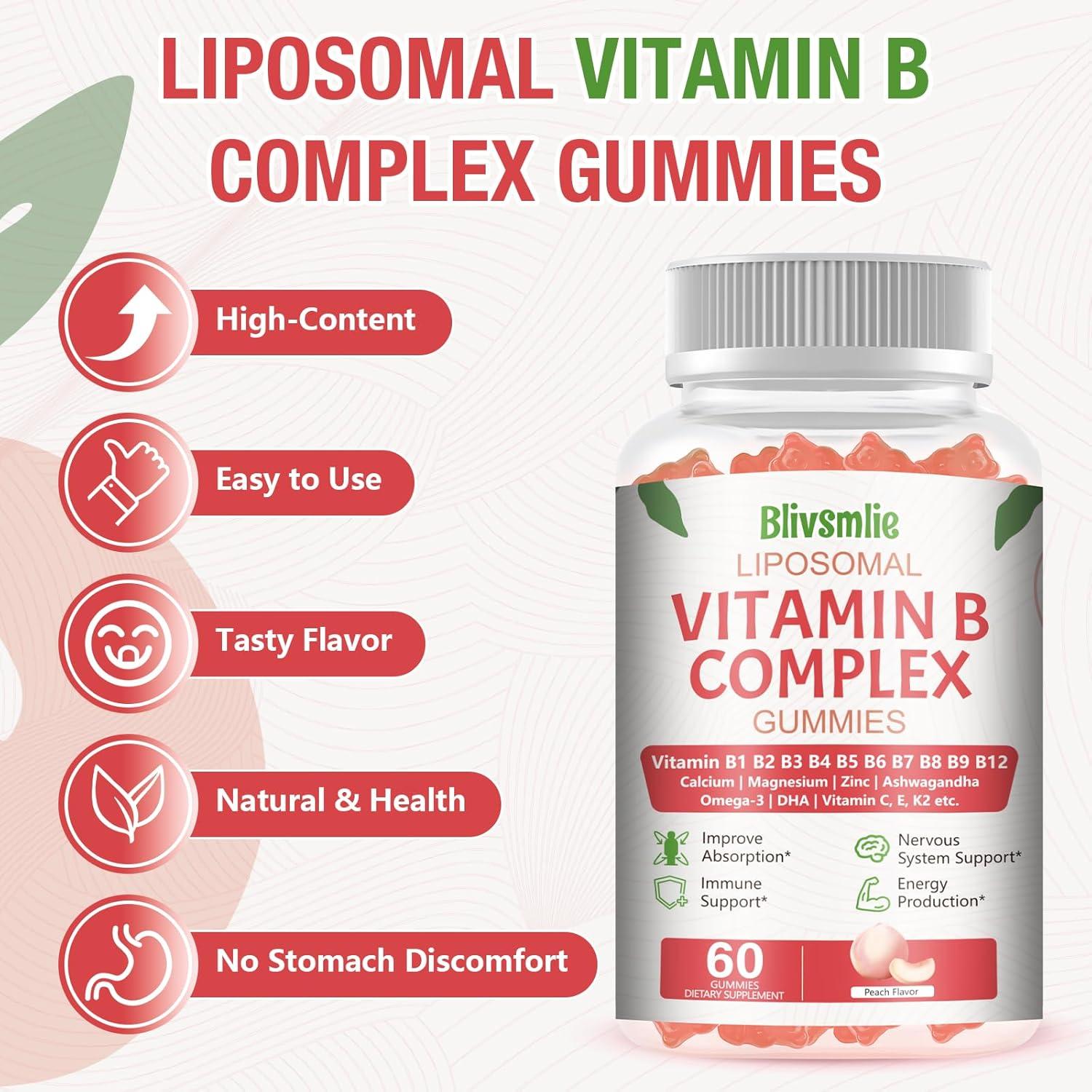 Suplemento Gominolas Complejo Vitamina B Liposomal 60 Unidades