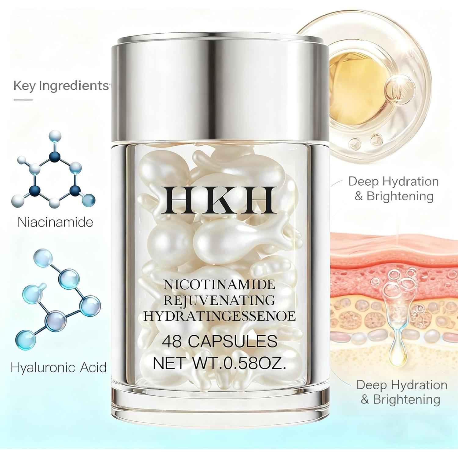 Cápsulas de Suero de Niacinamida HKH 48 Unidades - Hidratante Antienvejecimiento