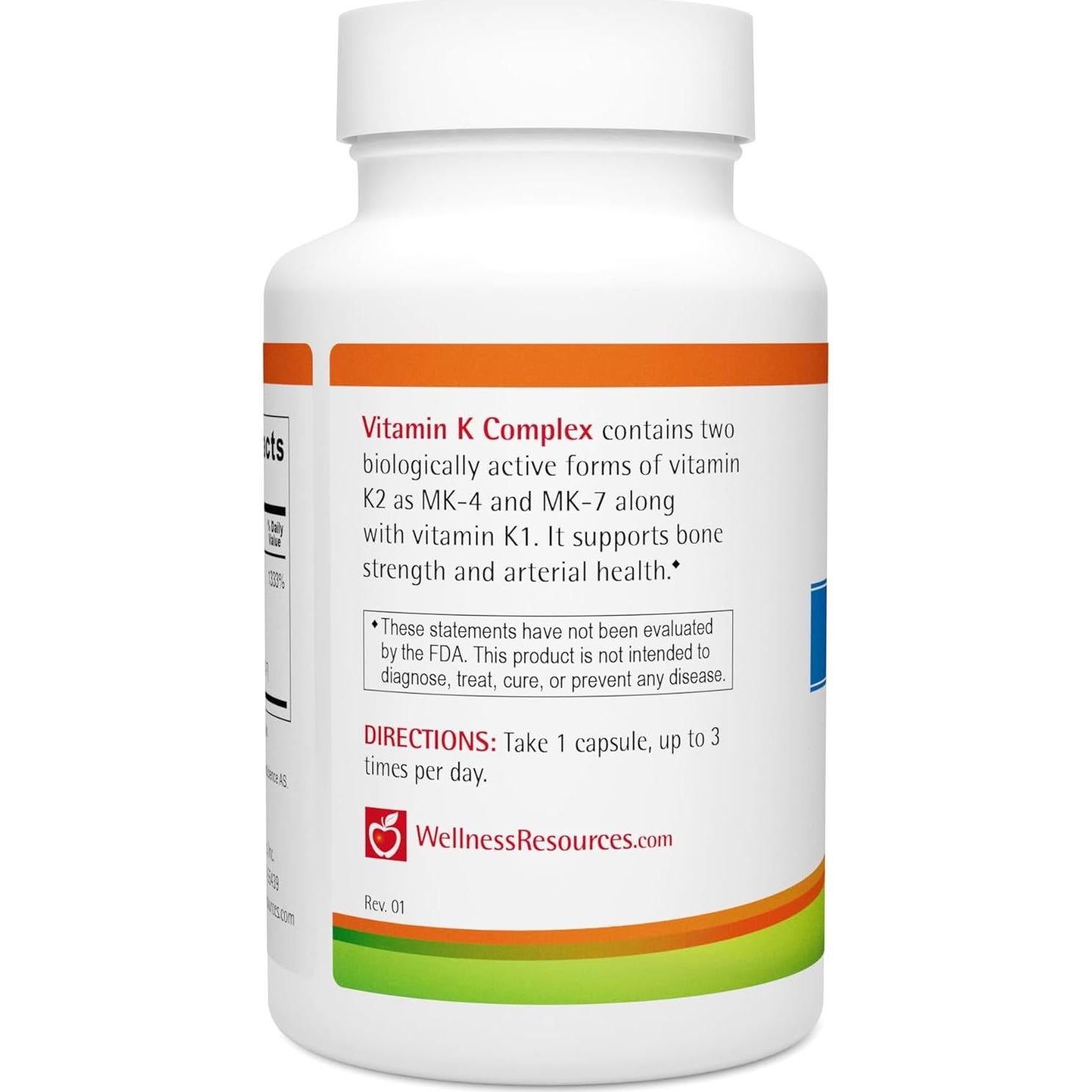 Suplemento de Vitamina K Complejo Wellness Resources 90 Cápsulas