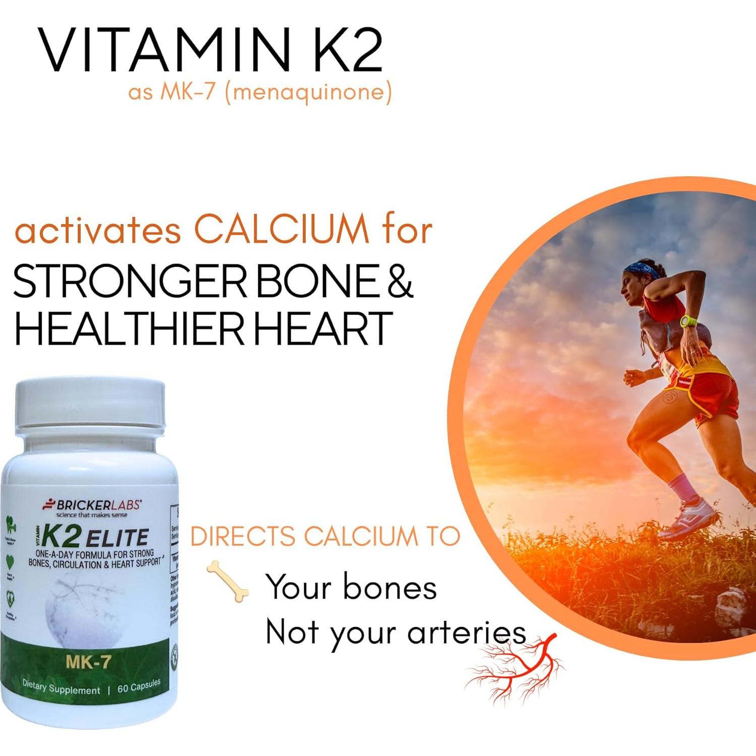 Suplemento Vitamina K2 MK-7 Bricker Labs 160mcg 60 Cápsulas