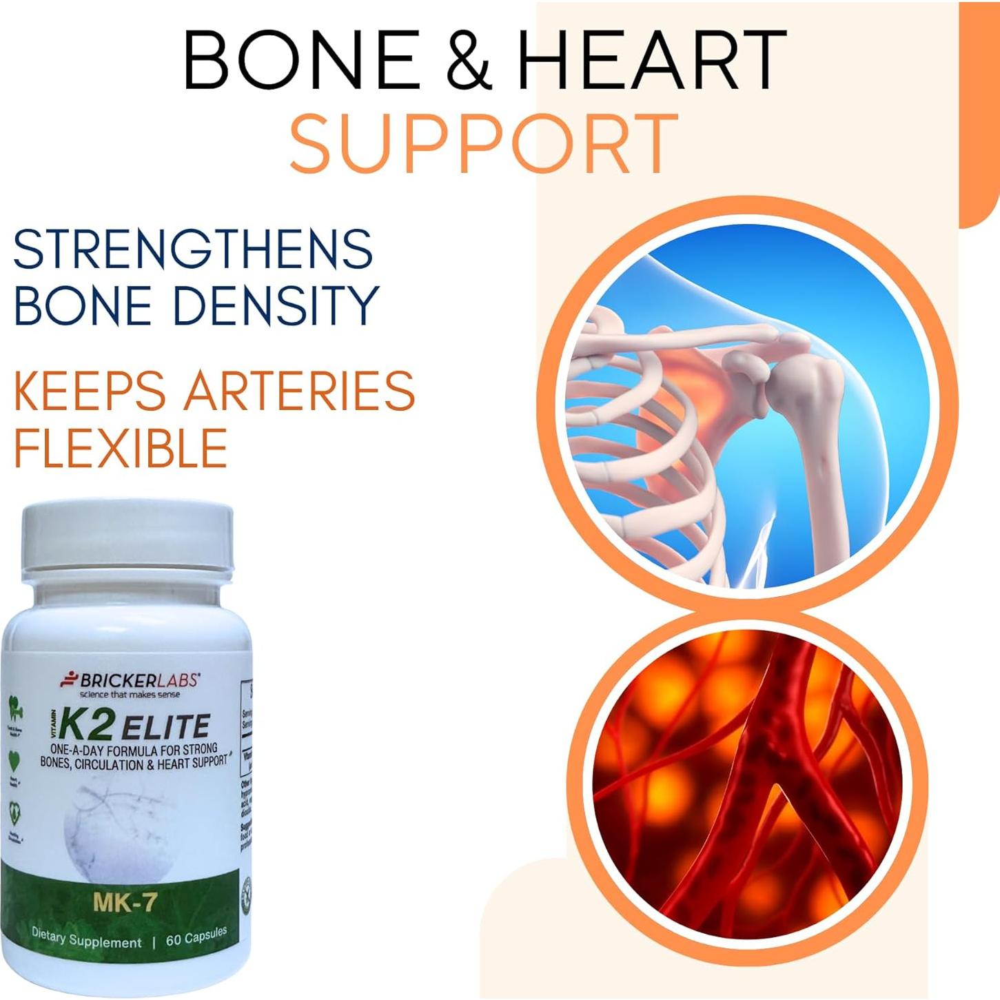 Suplemento Vitamina K2 MK-7 Bricker Labs 160mcg 60 Cápsulas