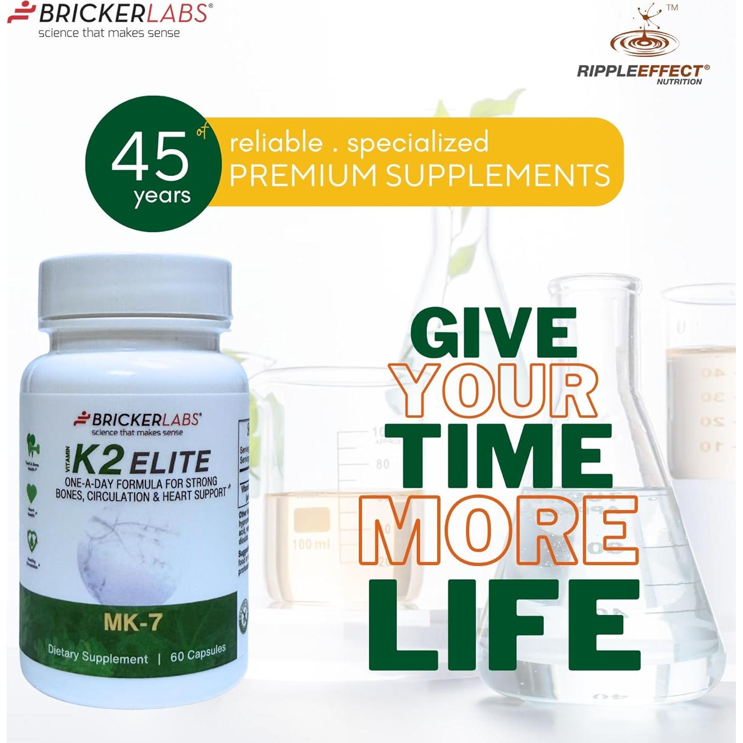 Suplemento Vitamina K2 MK-7 Bricker Labs 160mcg 60 Cápsulas