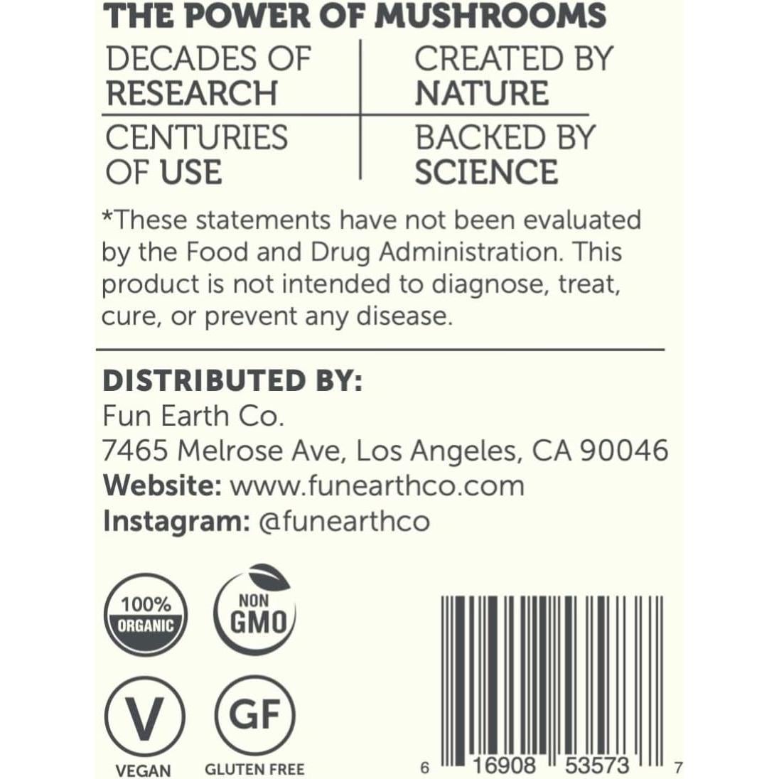 Polvo de Chaga Orgánico Fun Earth Co 60g - Suplemento Inmunológico