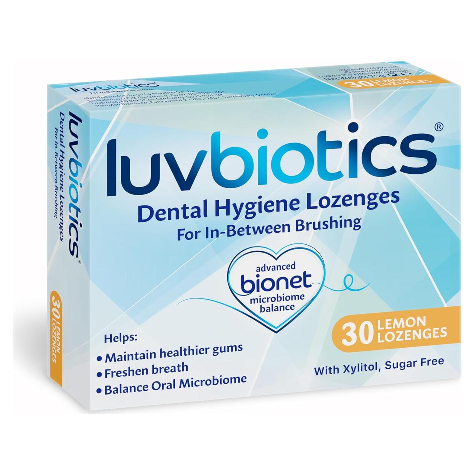 Luv Biotics Pastillas Probioticas de Limón para Mal Aliento - 30 Unidades