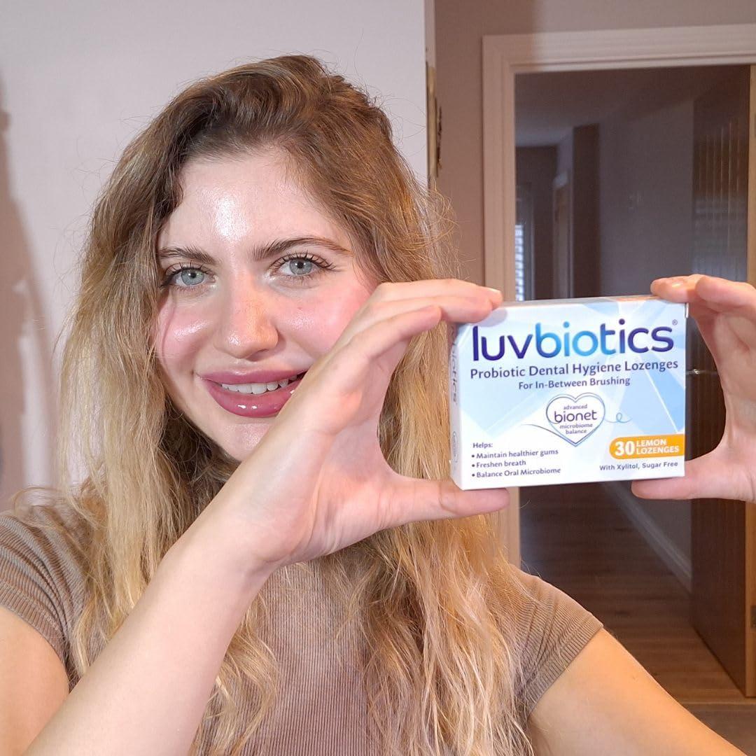 Luv Biotics Pastillas Probioticas de Limón para Mal Aliento - 30 Unidades
