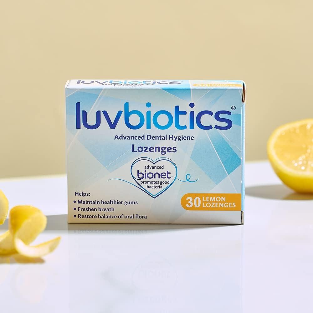 Luv Biotics Pastillas Probioticas de Limón para Mal Aliento - 30 Unidades