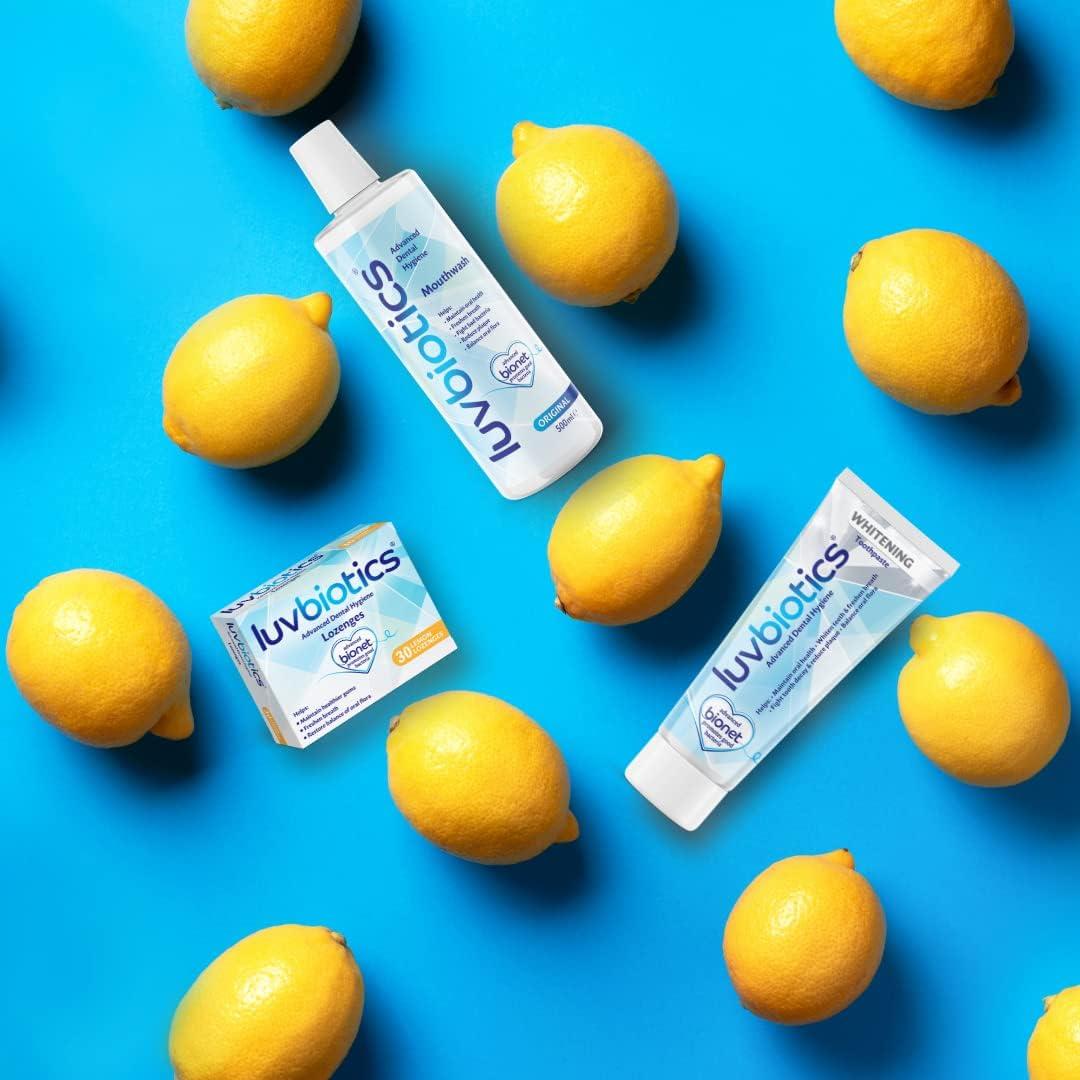 Luv Biotics Pastillas Probioticas de Limón para Mal Aliento - 30 Unidades