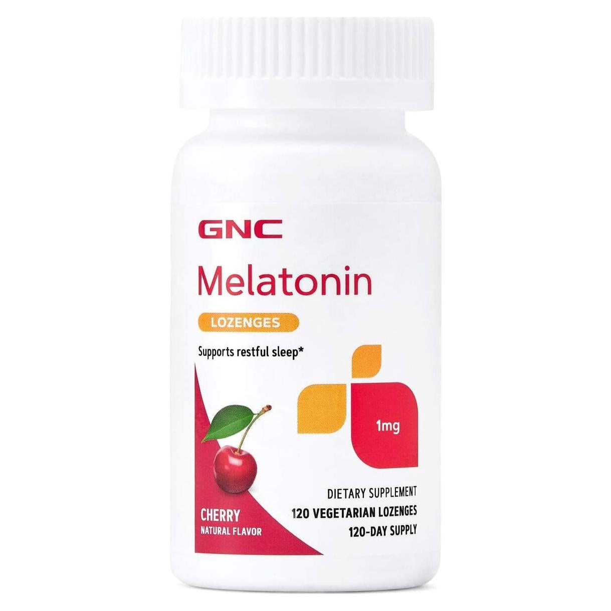 GNC Melatonina 1mg Cereza - 120 Pastillas para Dormir