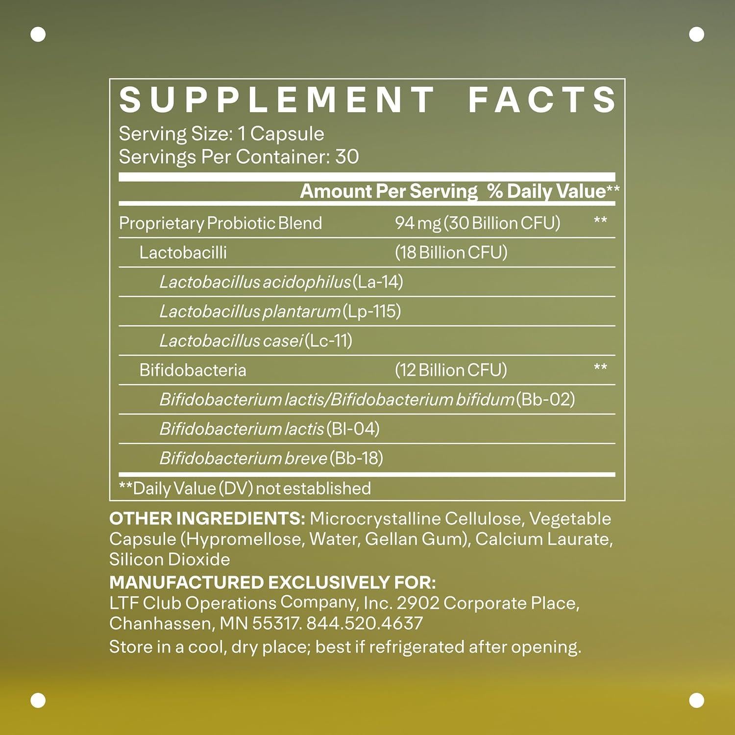 Probiotico Balance Multi Pro 30B LTH - 30 Mil Millones CFUs - 30 Cápsulas