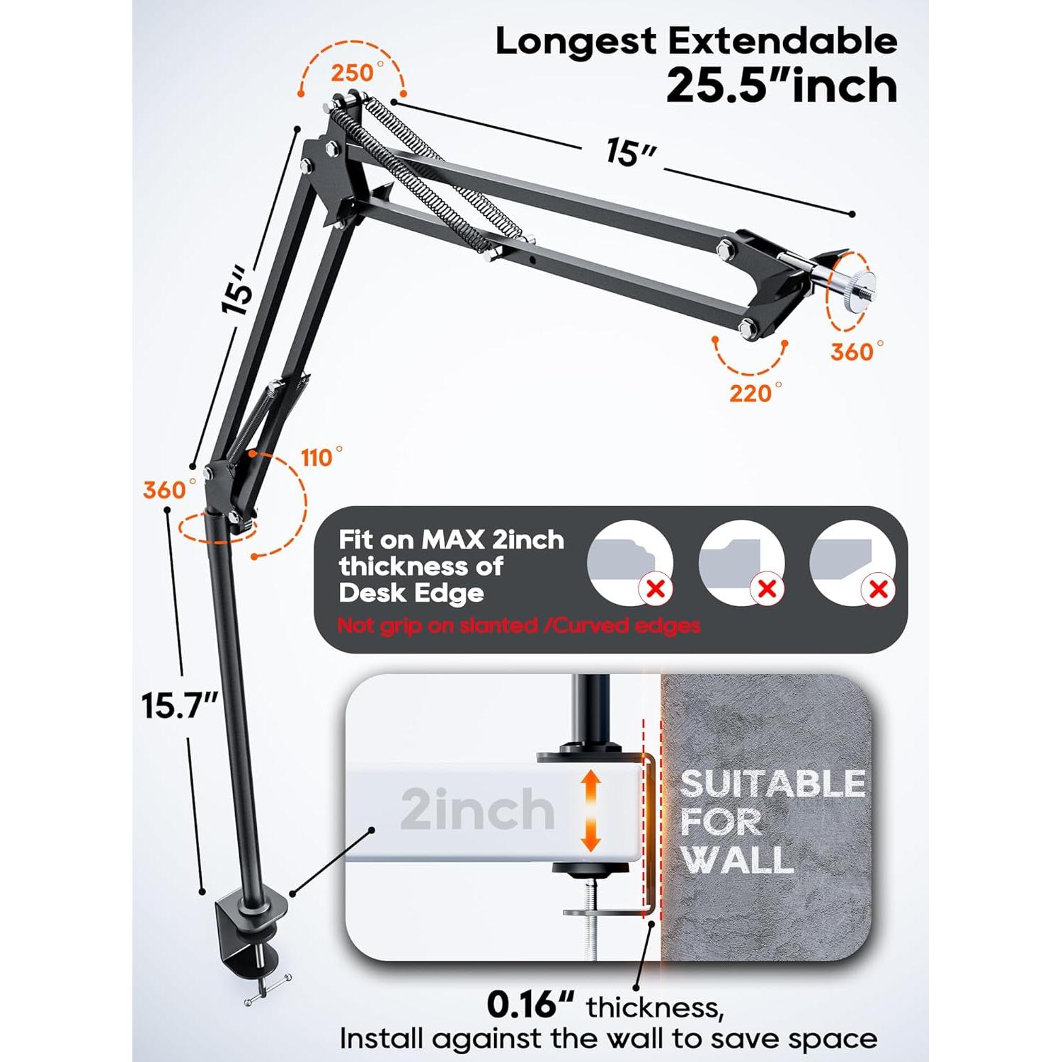 Soporte de Cámara CACENCAN Ajustable 360° para Escritorio