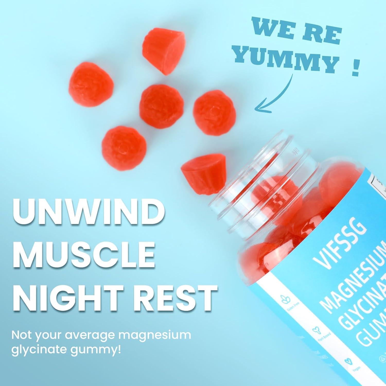 Gomitas de Glicinato de Magnesio VIFSSG 400mg Sin Azúcar 60 Unidades