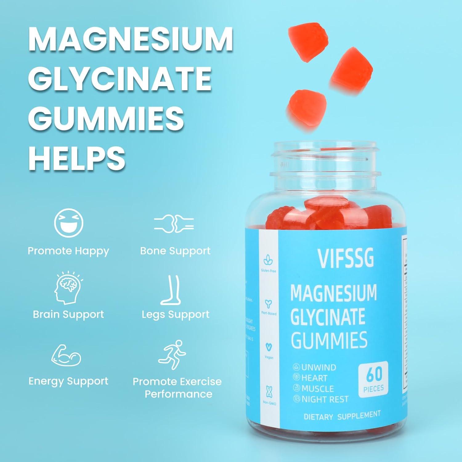 Gomitas de Glicinato de Magnesio VIFSSG 400mg Sin Azúcar 60 Unidades