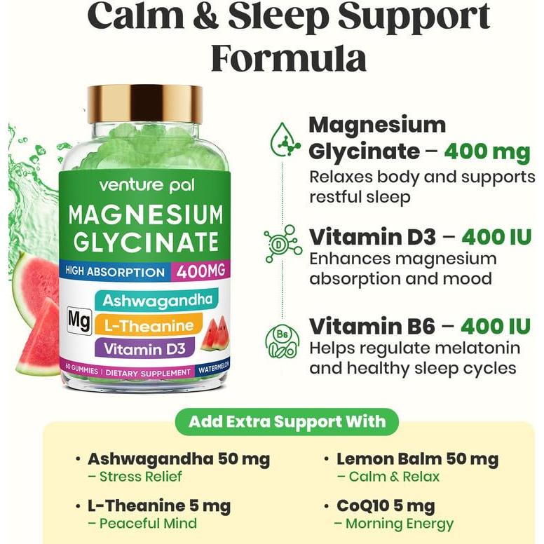 Gominolas de Magnesio Glicinato 400mg Venture Pal 60 Unidades