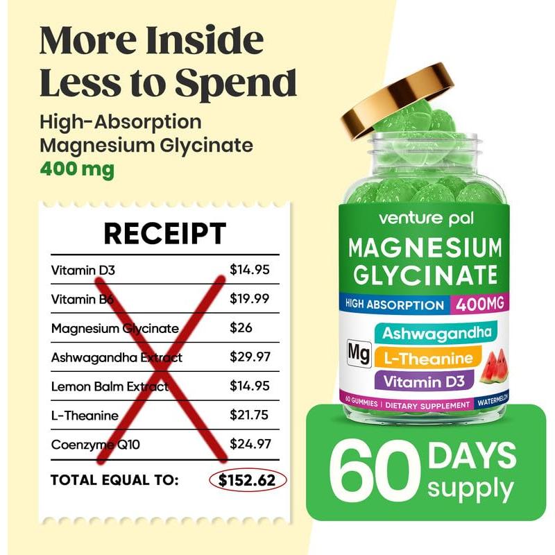 Gominolas de Magnesio Glicinato 400mg Venture Pal 60 Unidades