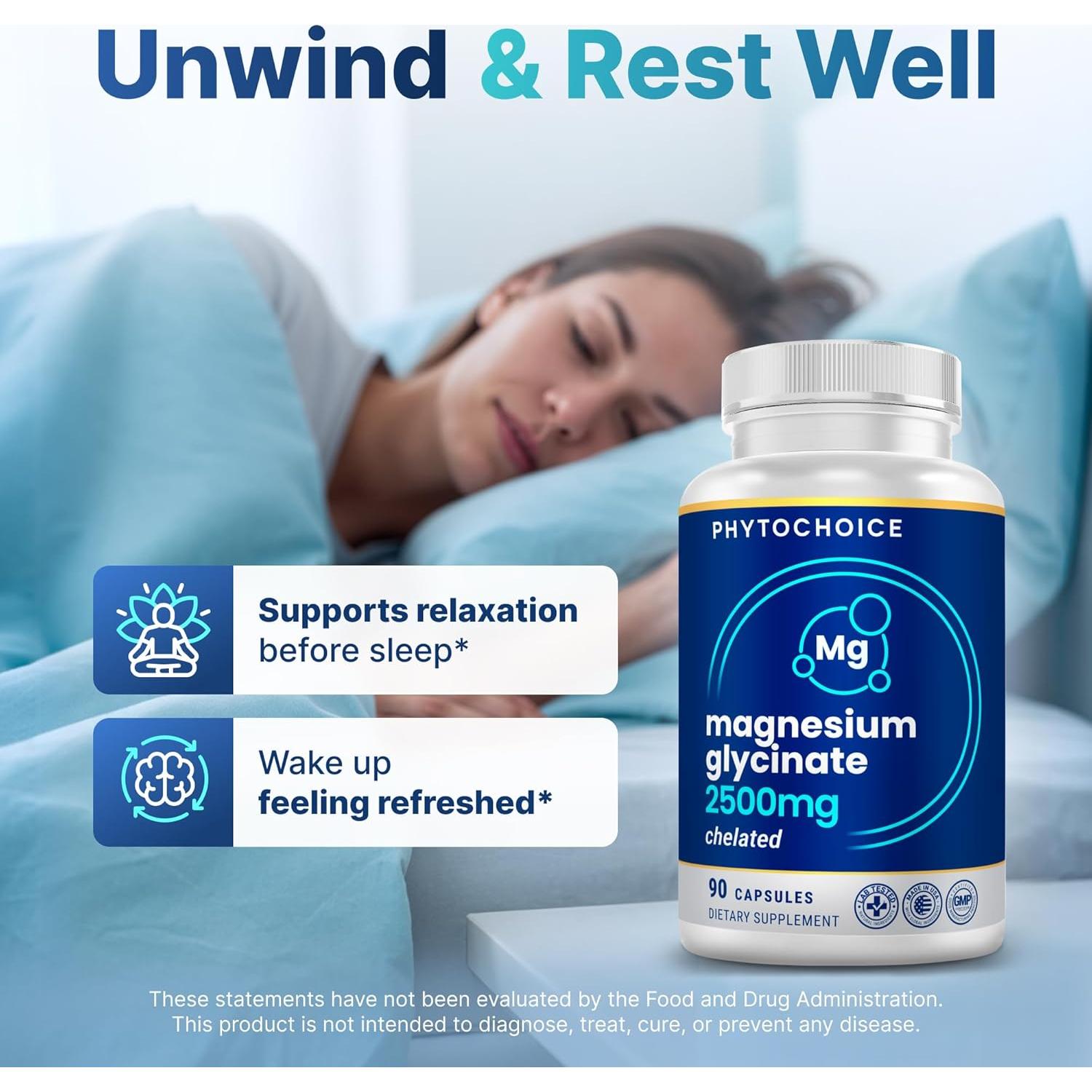 Suplemento Glicinato de Magnesio PHYTOCHOICE 90 Cápsulas