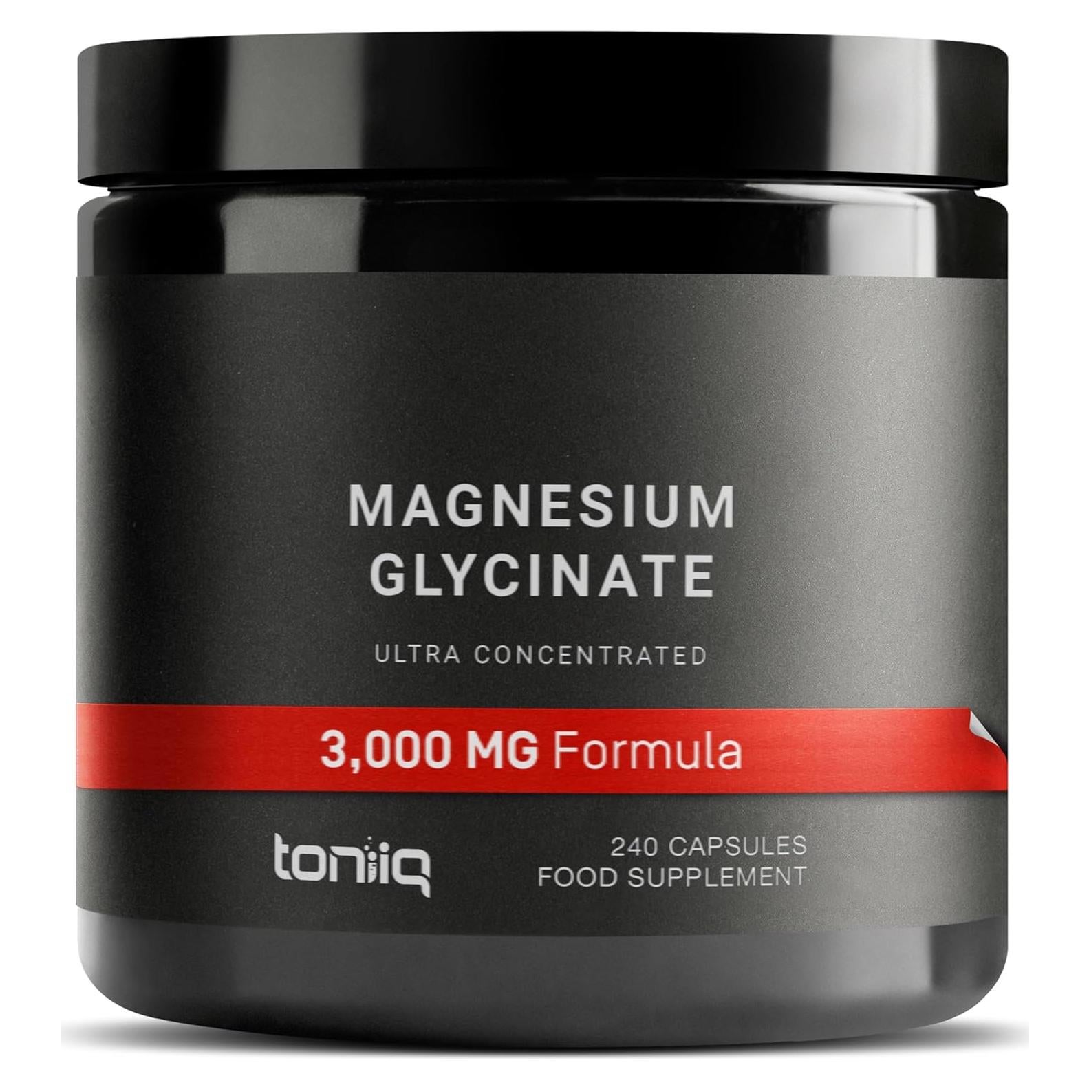 Suplemento de Magnesio Glicinato Toniiq 3000mg - 240 Cápsulas