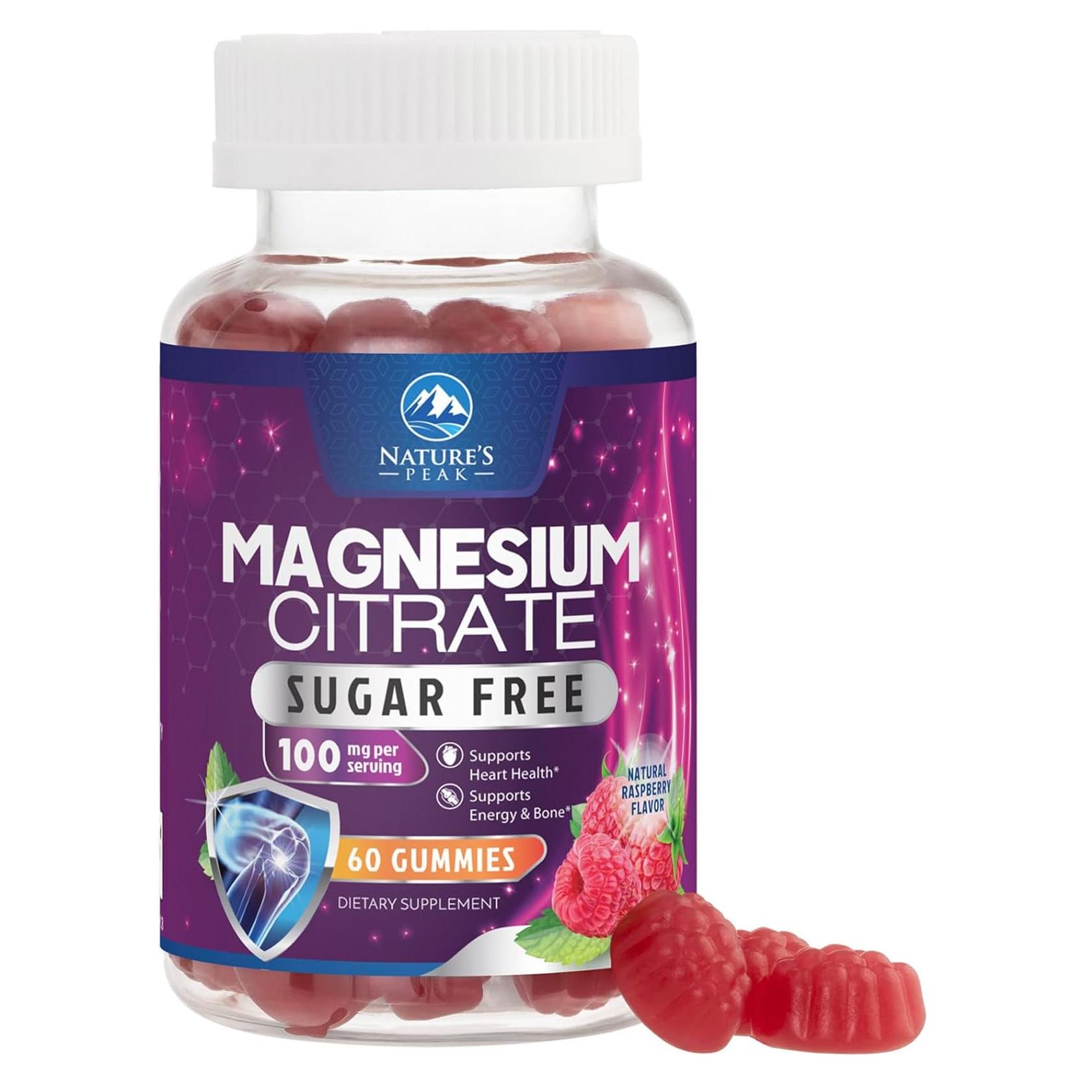Suplemento de Magnesio Citrato Gominolas Nature's Peak 60 Unidades
