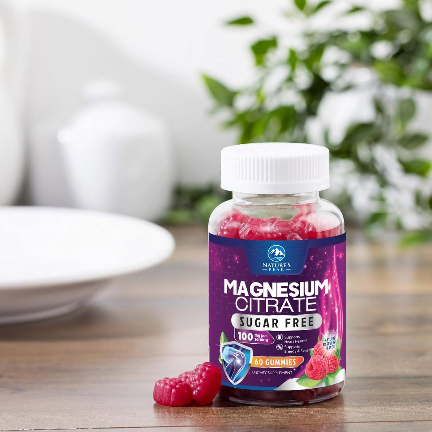 Suplemento de Magnesio Citrato Gominolas Nature's Peak 60 Unidades