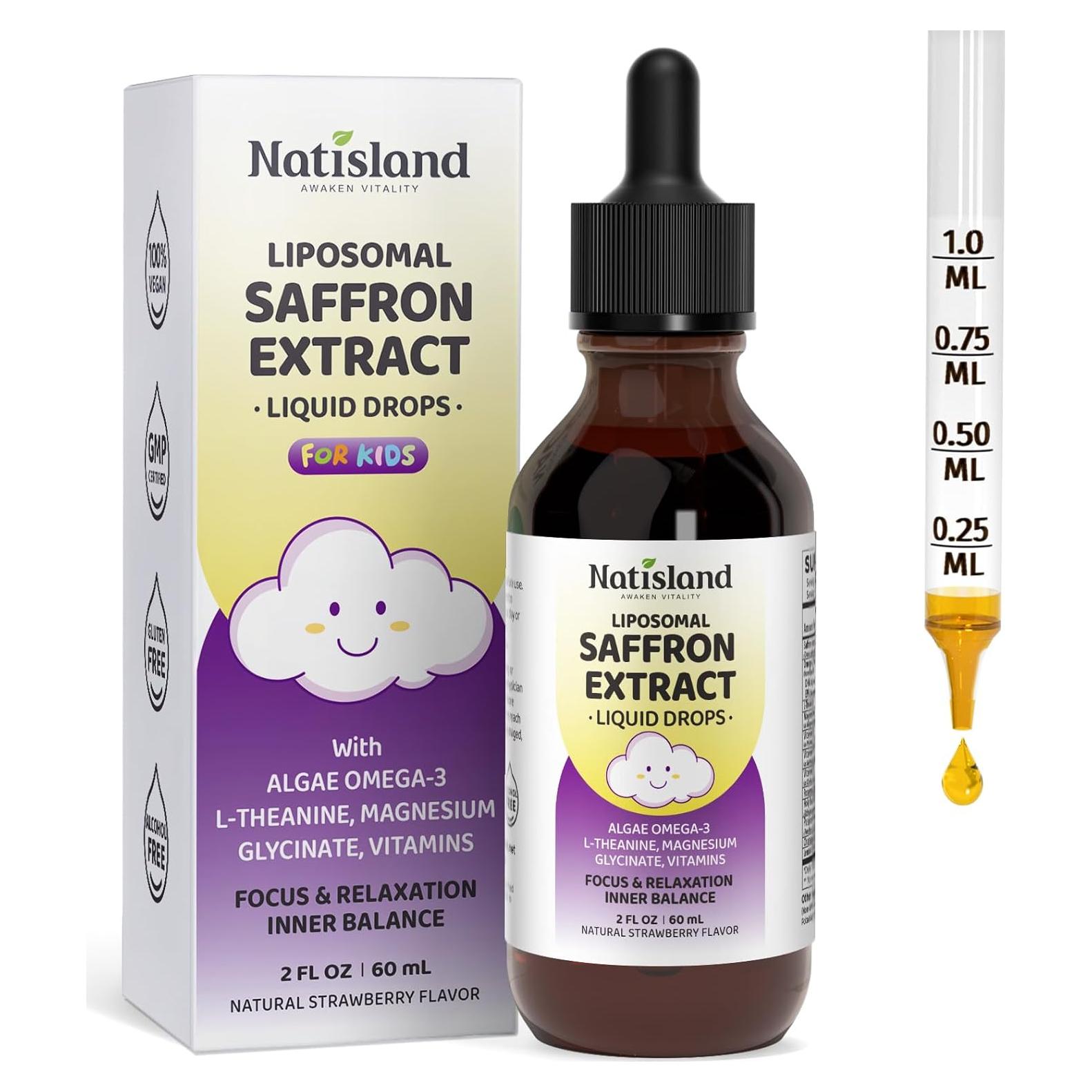 Gotas de Azafrán Liposomal Natisland para Niños 60 ml