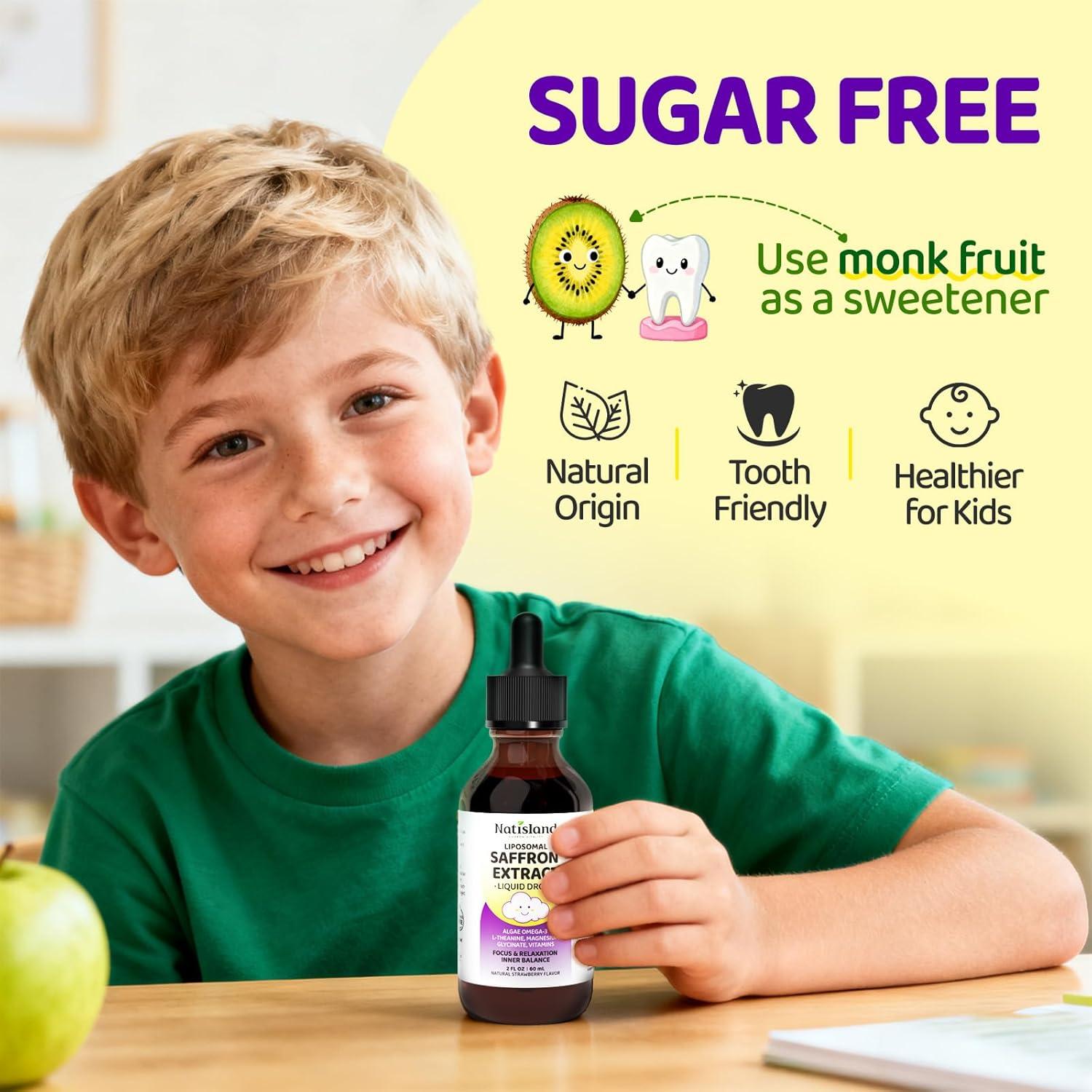 Gotas de Azafrán Liposomal Natisland para Niños 60 ml