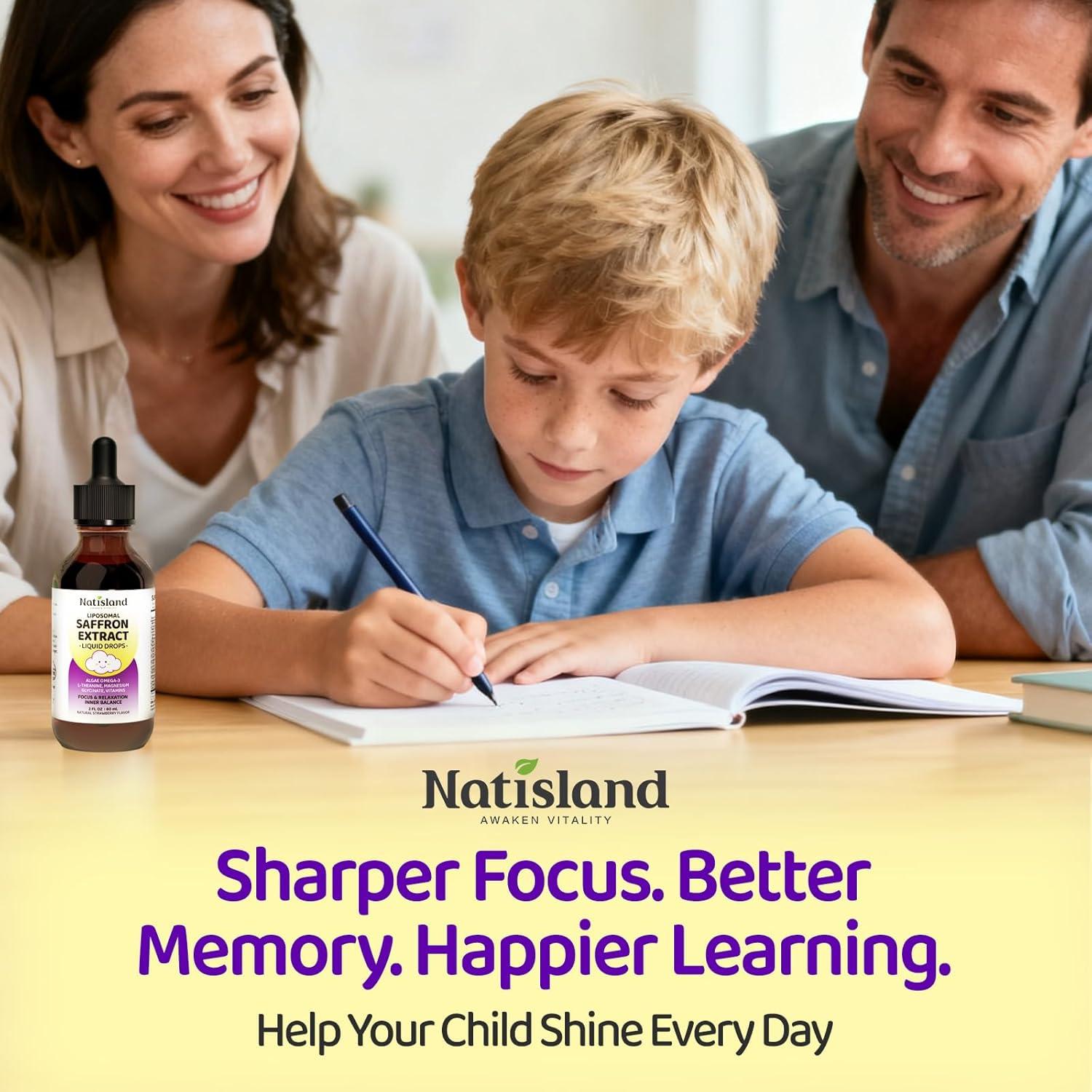 Gotas de Azafrán Liposomal Natisland para Niños 60 ml