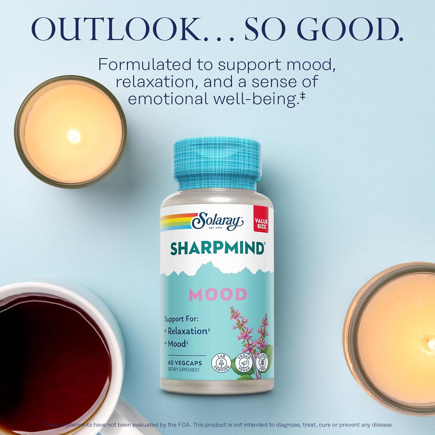 Suplemento Solaray SharpMind Mood 60 VegCaps - Bienestar Emocional