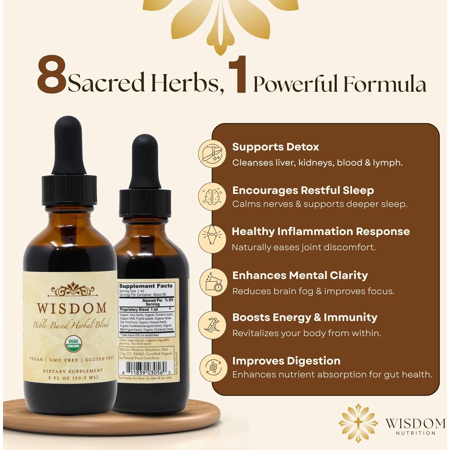 Suplemento Herbal Orgánico Global Healing 60ml - Cúrcuma, Incienso, Mirra