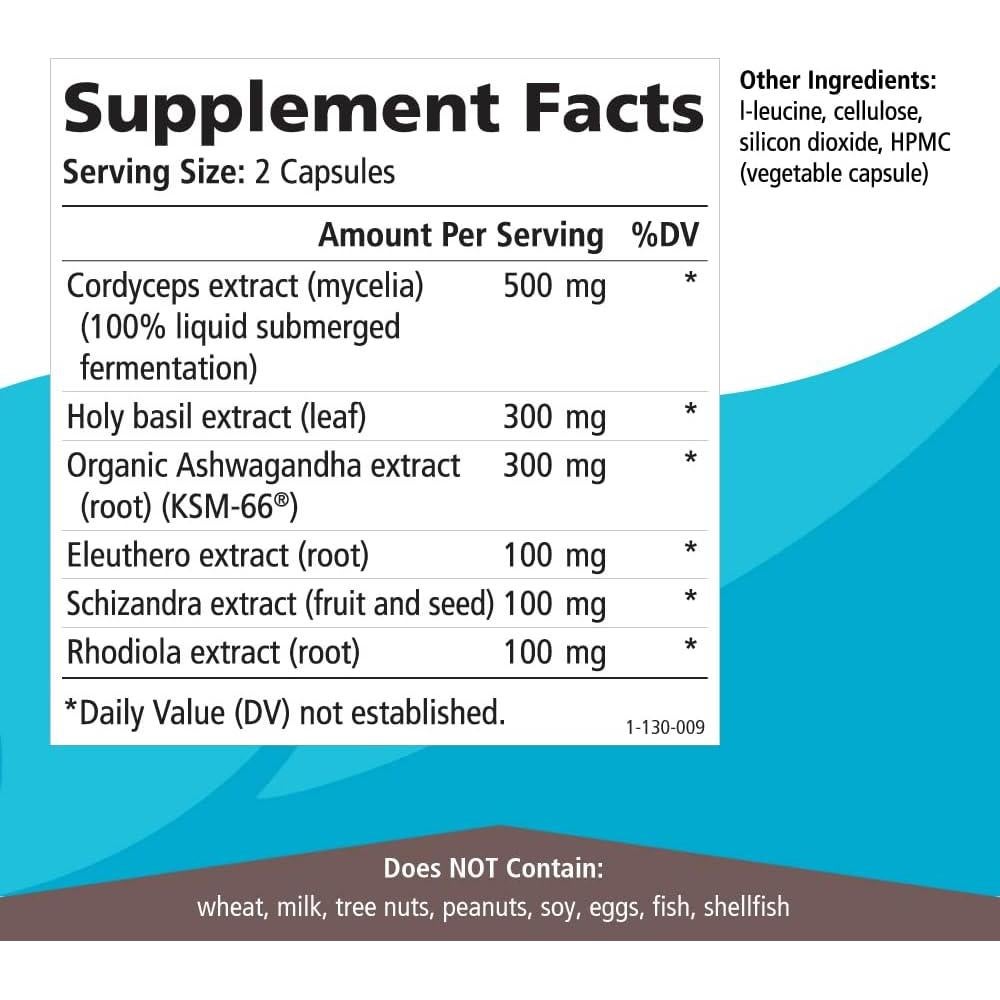 Estabilidad Adrenal Pure Essence - Suplemento Adaptógeno 30 Cápsulas