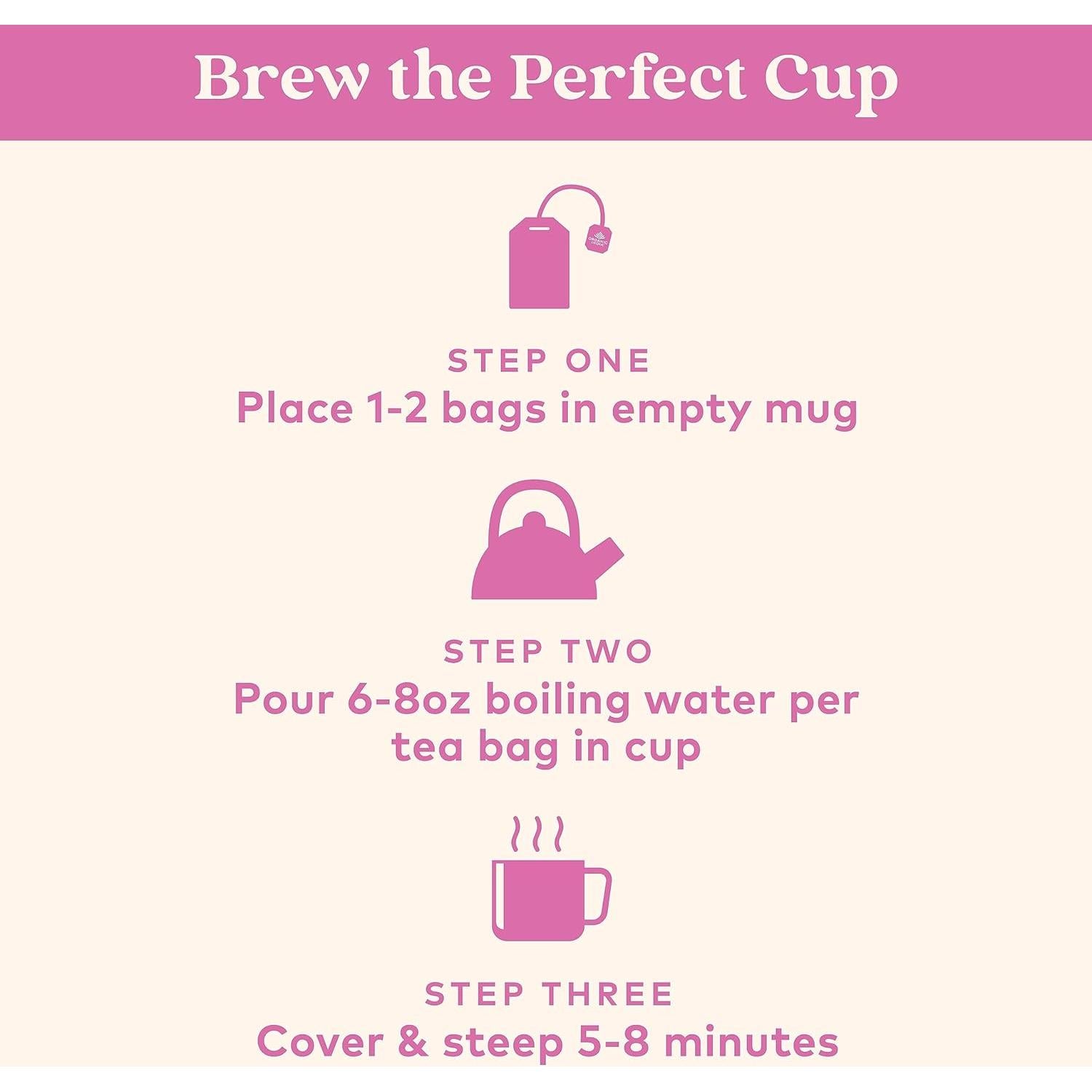 Té Herbal Dulce de Rosa Tulsi Organic India - 18 Bolsitas