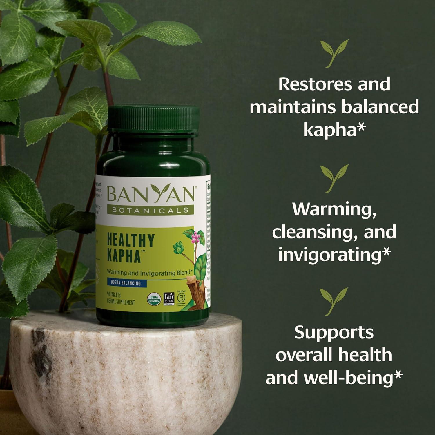 Tabletas Herbales Orgánicas Banyan Botanicals Healthy Kapha - 90 Unidades