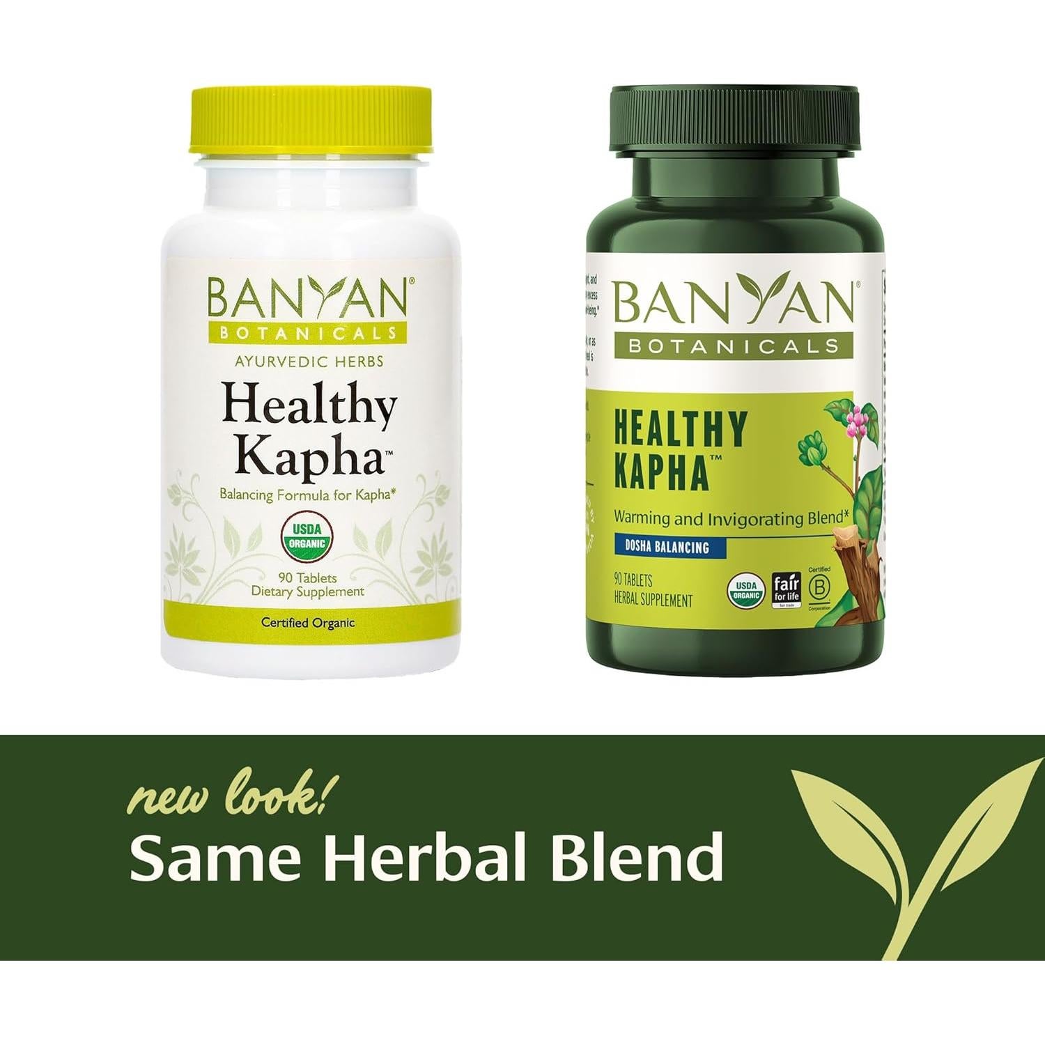 Tabletas Herbales Orgánicas Banyan Botanicals Healthy Kapha - 90 Unidades