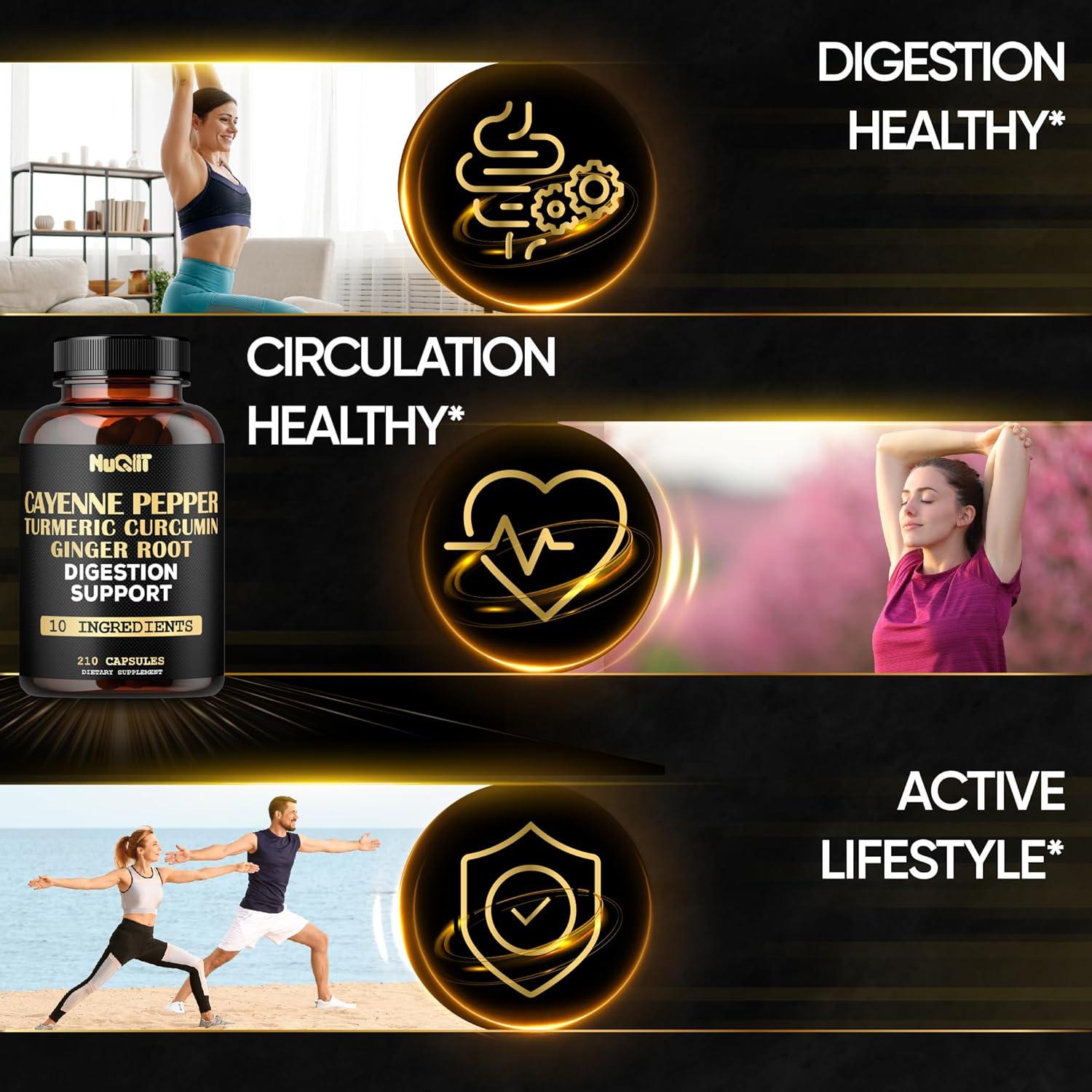 Suplemento de Pimienta de Cayena NUQIIT - 210 Cápsulas Salud Digestiva